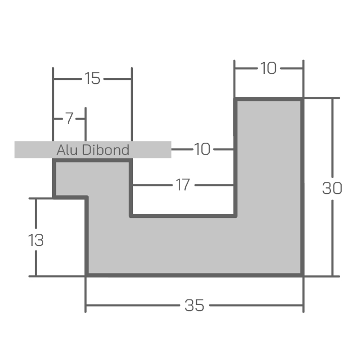 RAVARIO® Schattenfugenrahmen RA-HD01 Massivholz - Für Alu-Dibond & Acrylglas