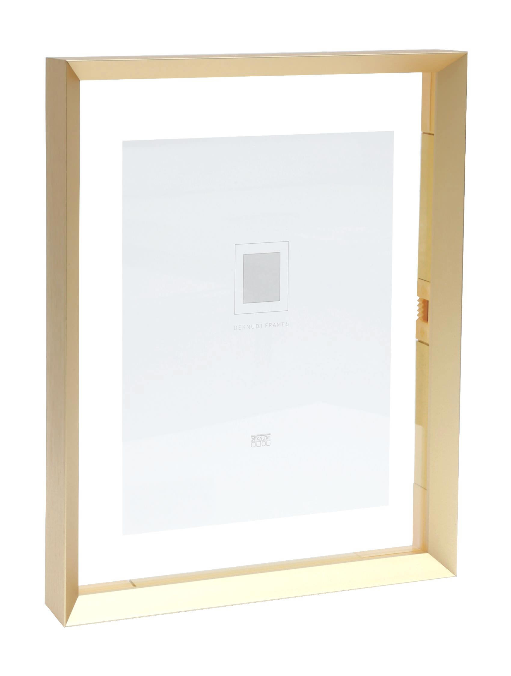 Glas Bilderrahmen mit Aluleiste - gold