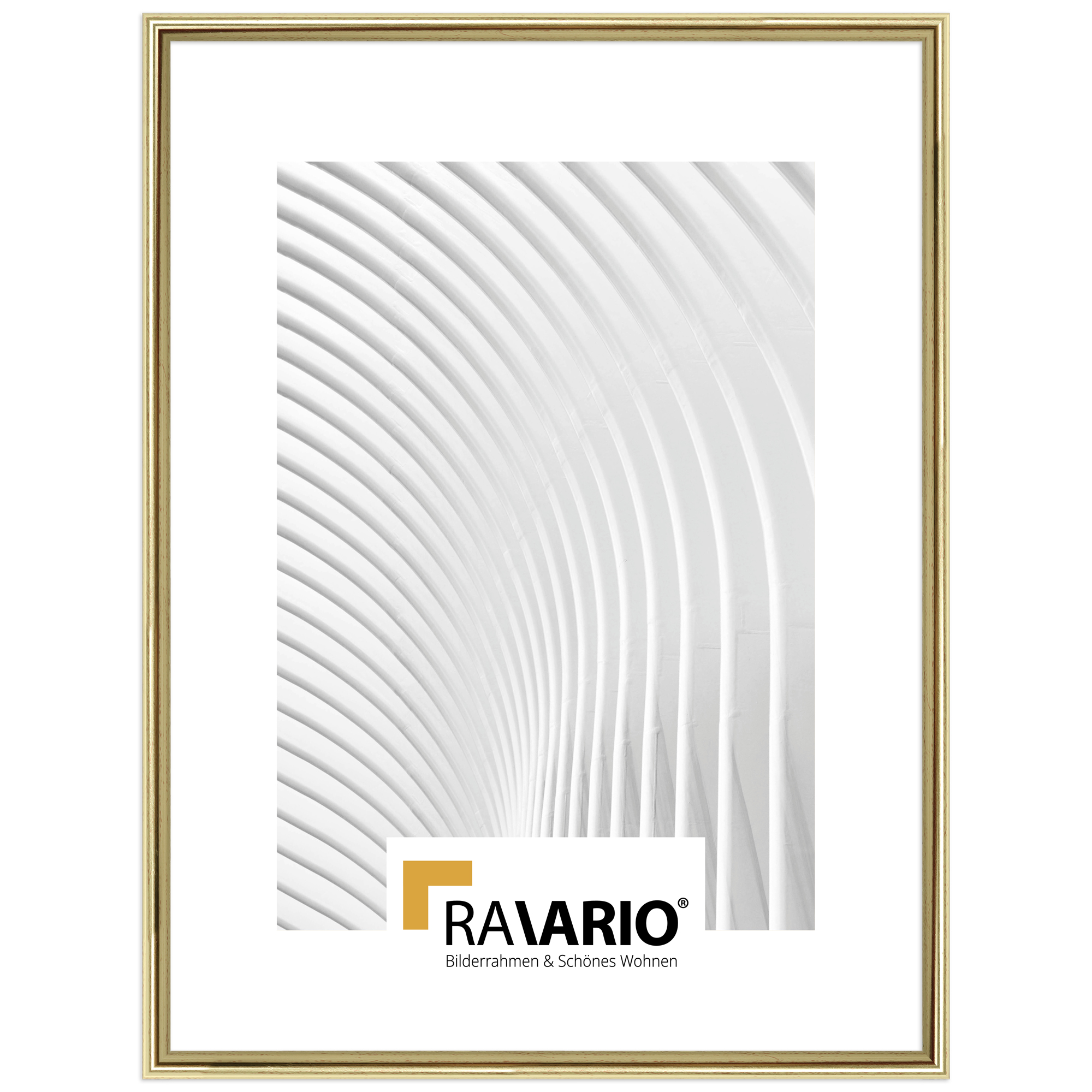 RAVARIO® Bilderrahmen RA-H003 Massivholz - Klassisch runde Leiste in 5 Farben