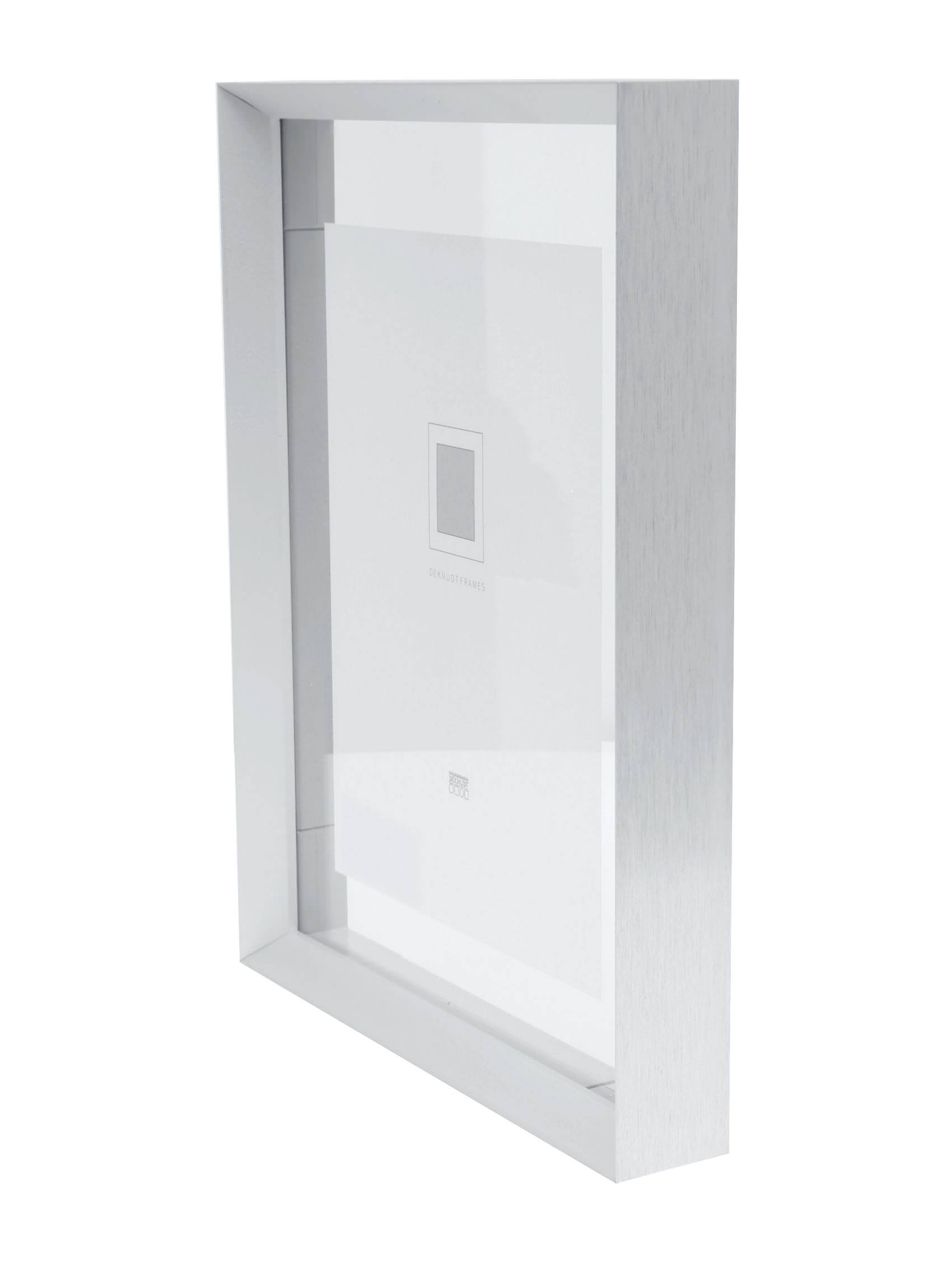 Glas Bilderrahmen mit Aluleiste - silber
