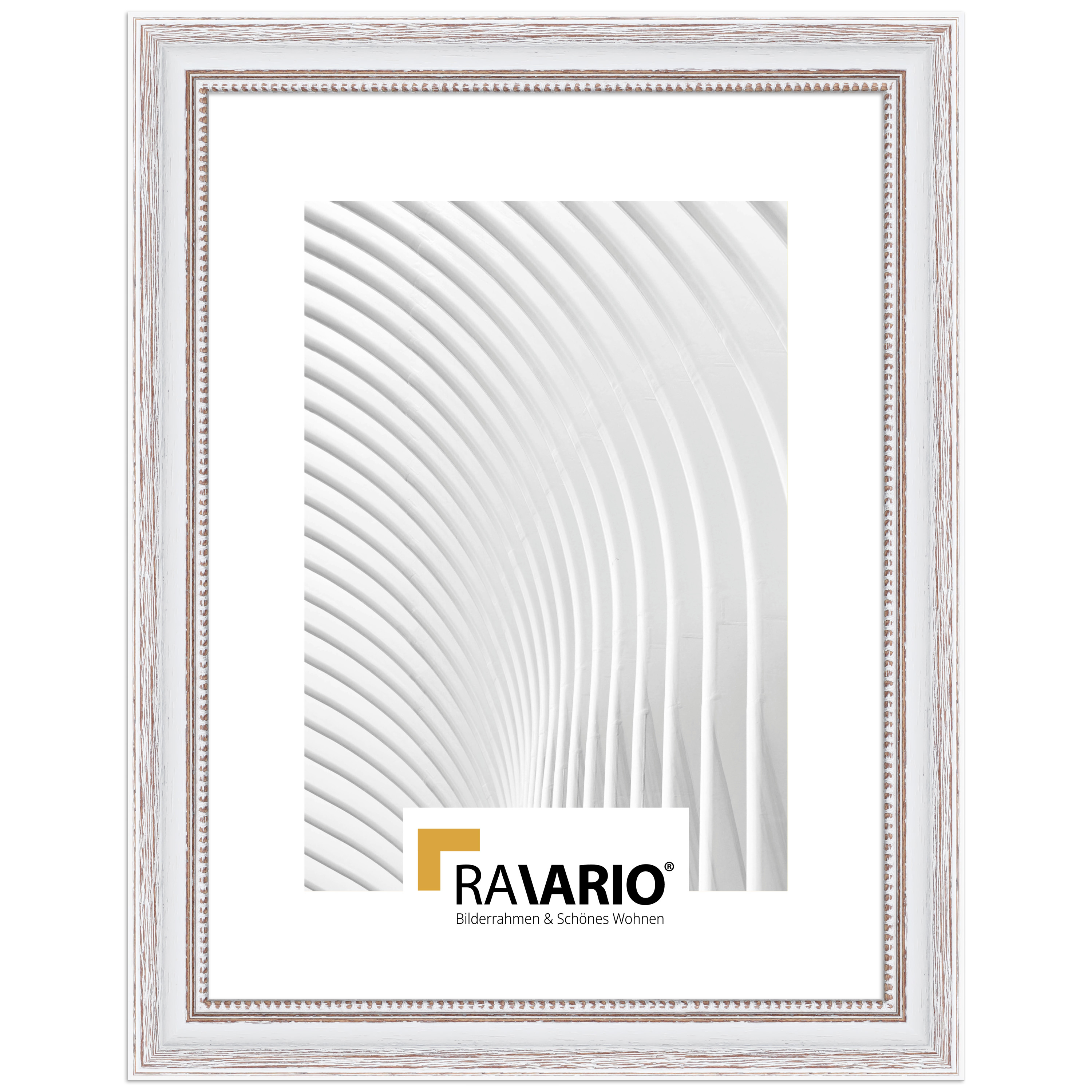 RAVARIO® Bilderrahmen RA-H390 Massivholz – Landhausstil Holzrahmen