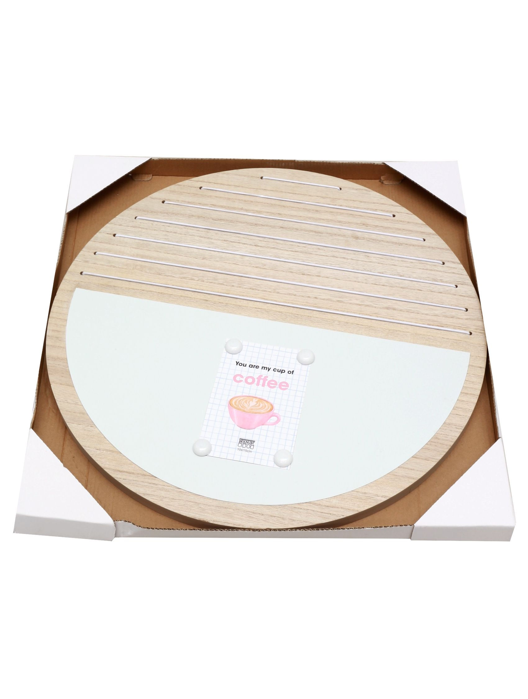 Memoboard 50 cm aus Naturholz magnetisch und rund