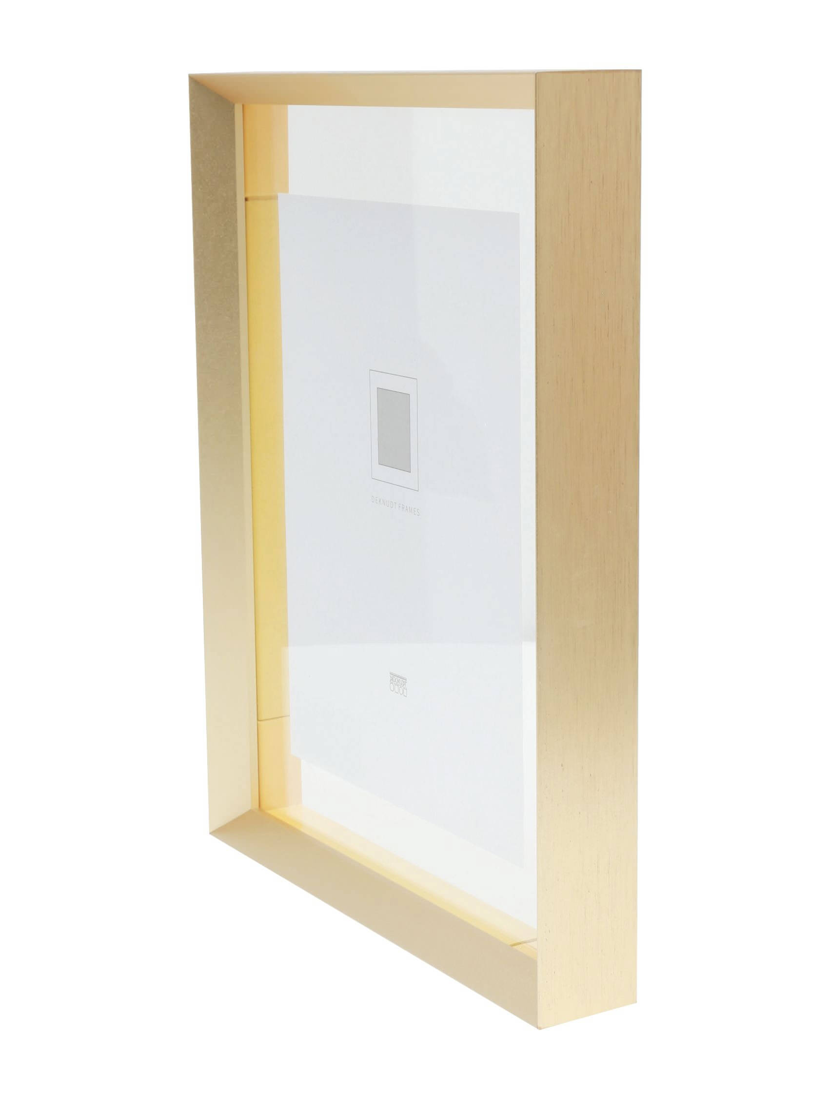 Glas Bilderrahmen mit Aluleiste - gold