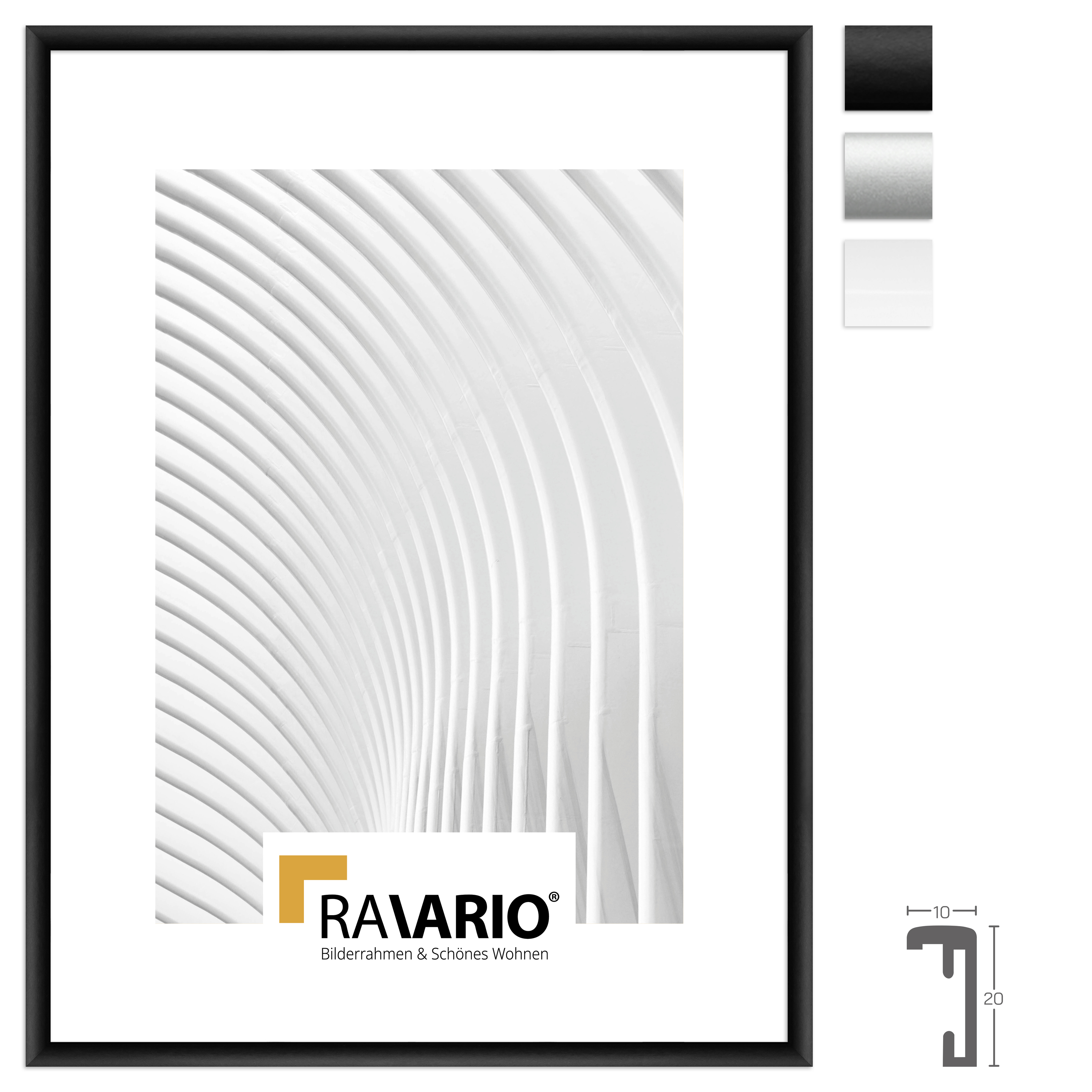 RAVARIO® Bilderrahmen RA-H270 Aluminium - Schlankes Alu-Profil