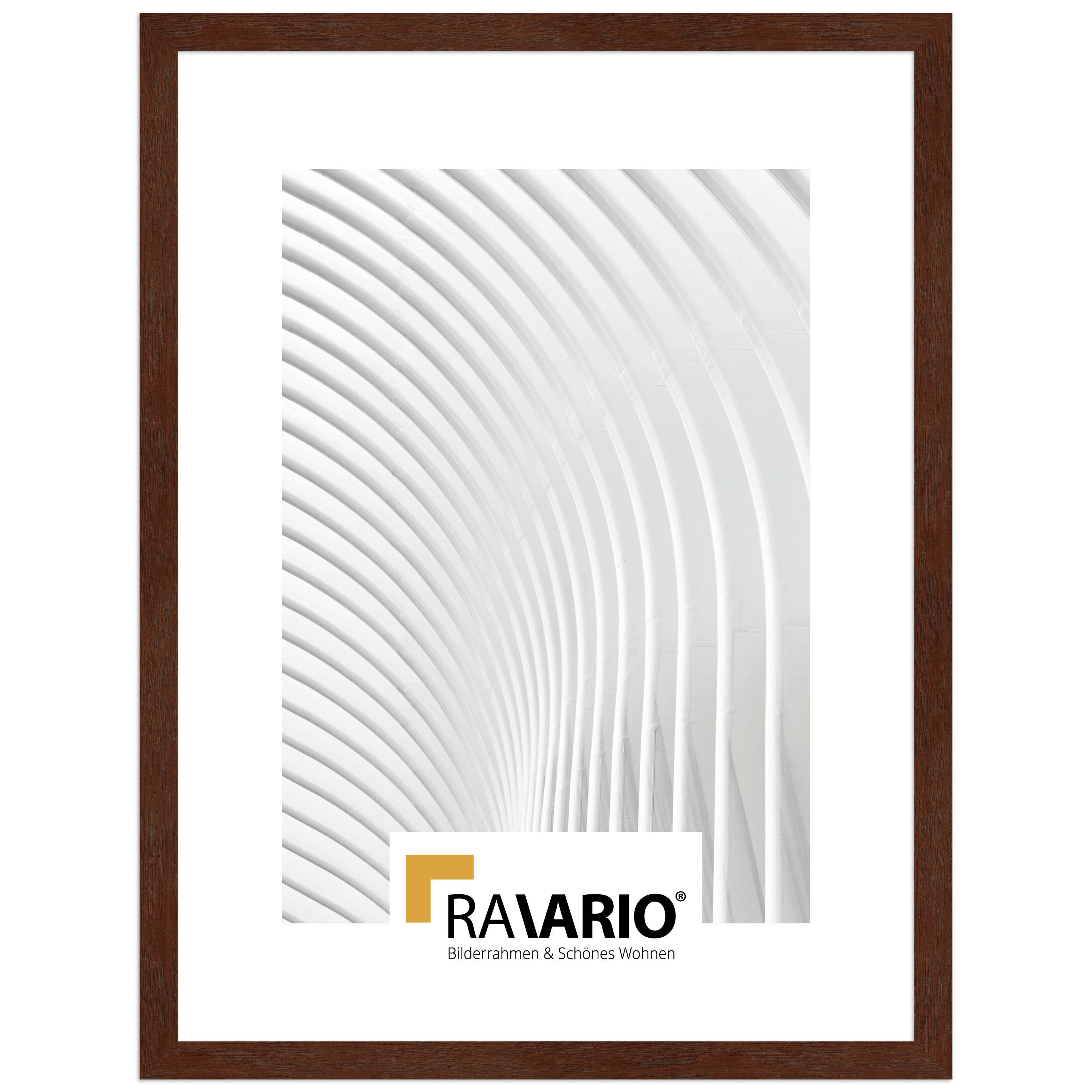 RAVARIO® Bilderrahmen RA-H950 Massivholz - Schmales Kastenprofil in 18 Farben