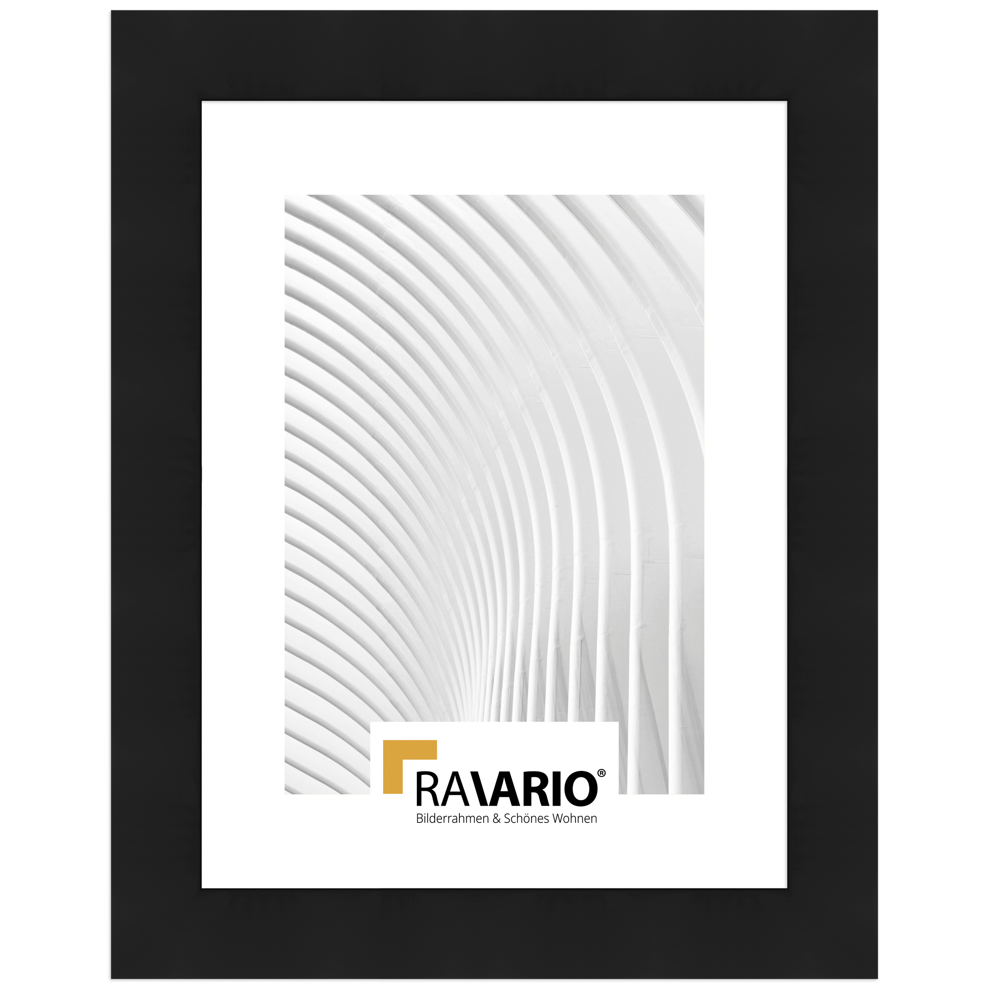 RAVARIO® Bilderrahmen RA-H380 Massivholz - Breites, geradliniges Profil