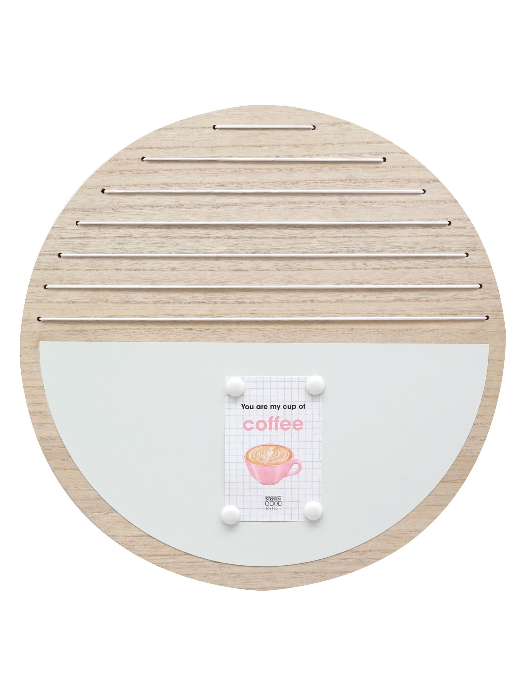 Memoboard 50 cm aus Naturholz magnetisch und rund