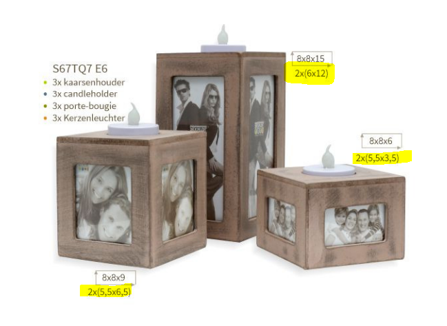 Teelichthalter in grau-beige - 3er Set