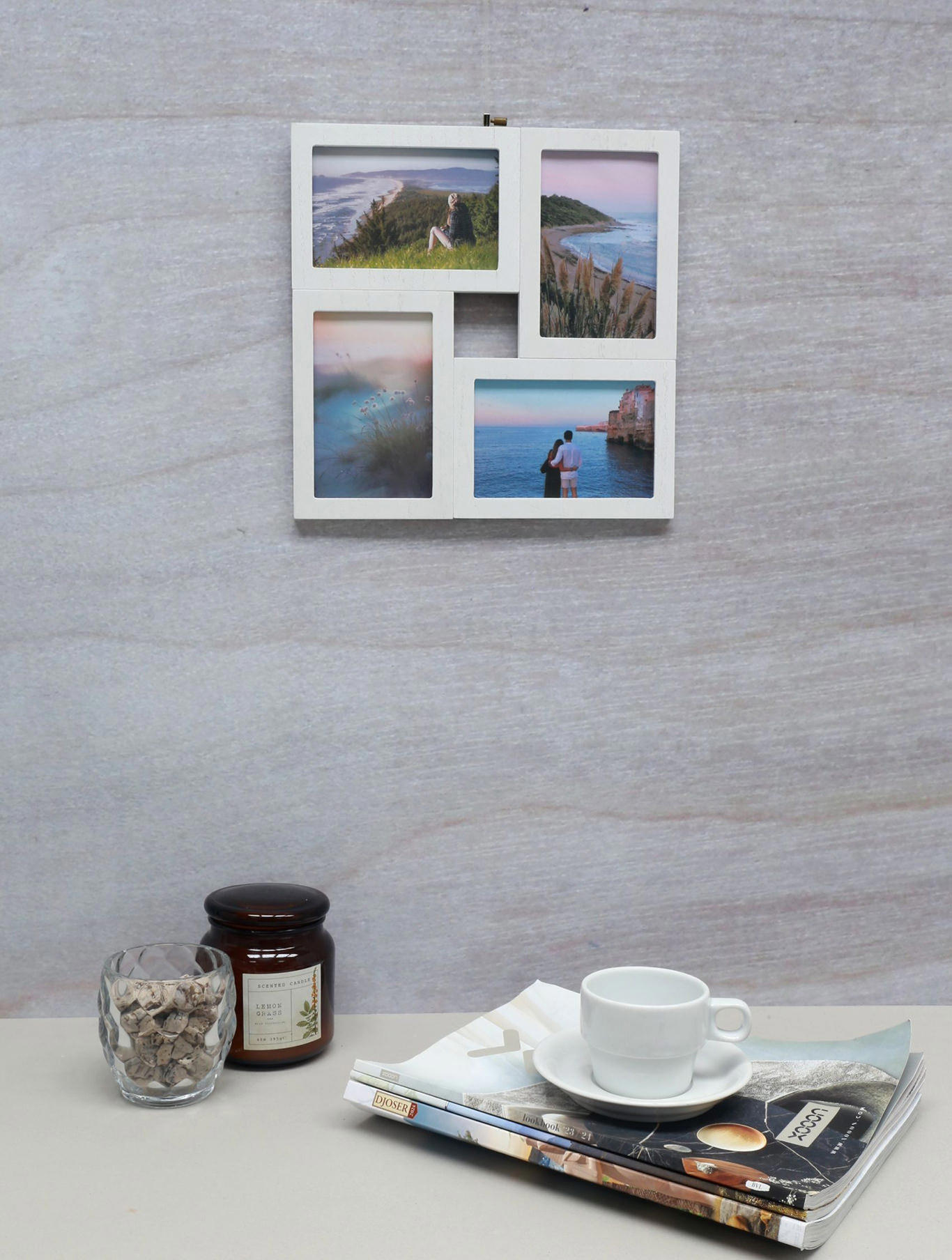 Collage Bilderrahmen für 4 Fotos weiß