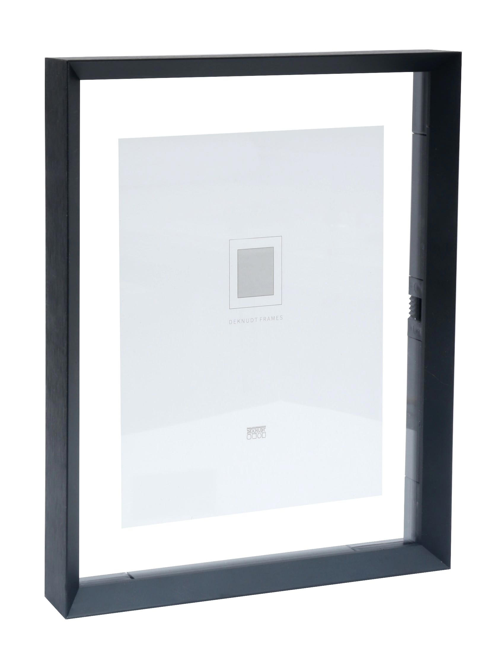 Glas Bilderrahmen mit Aluleiste - schwarz