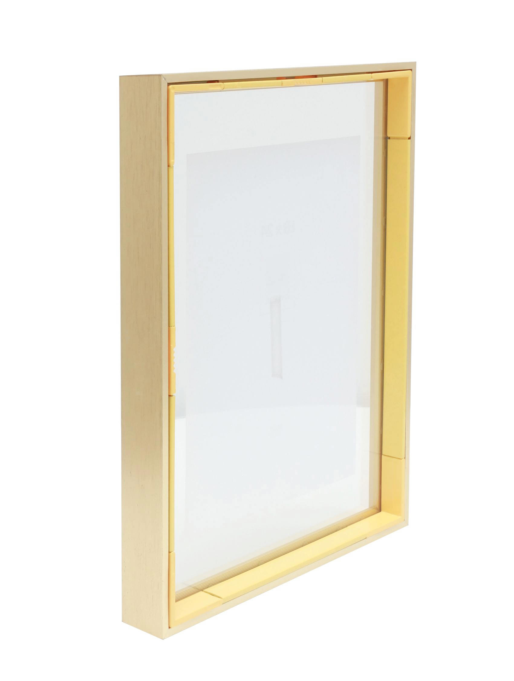 Glas Bilderrahmen mit Aluleiste - gold