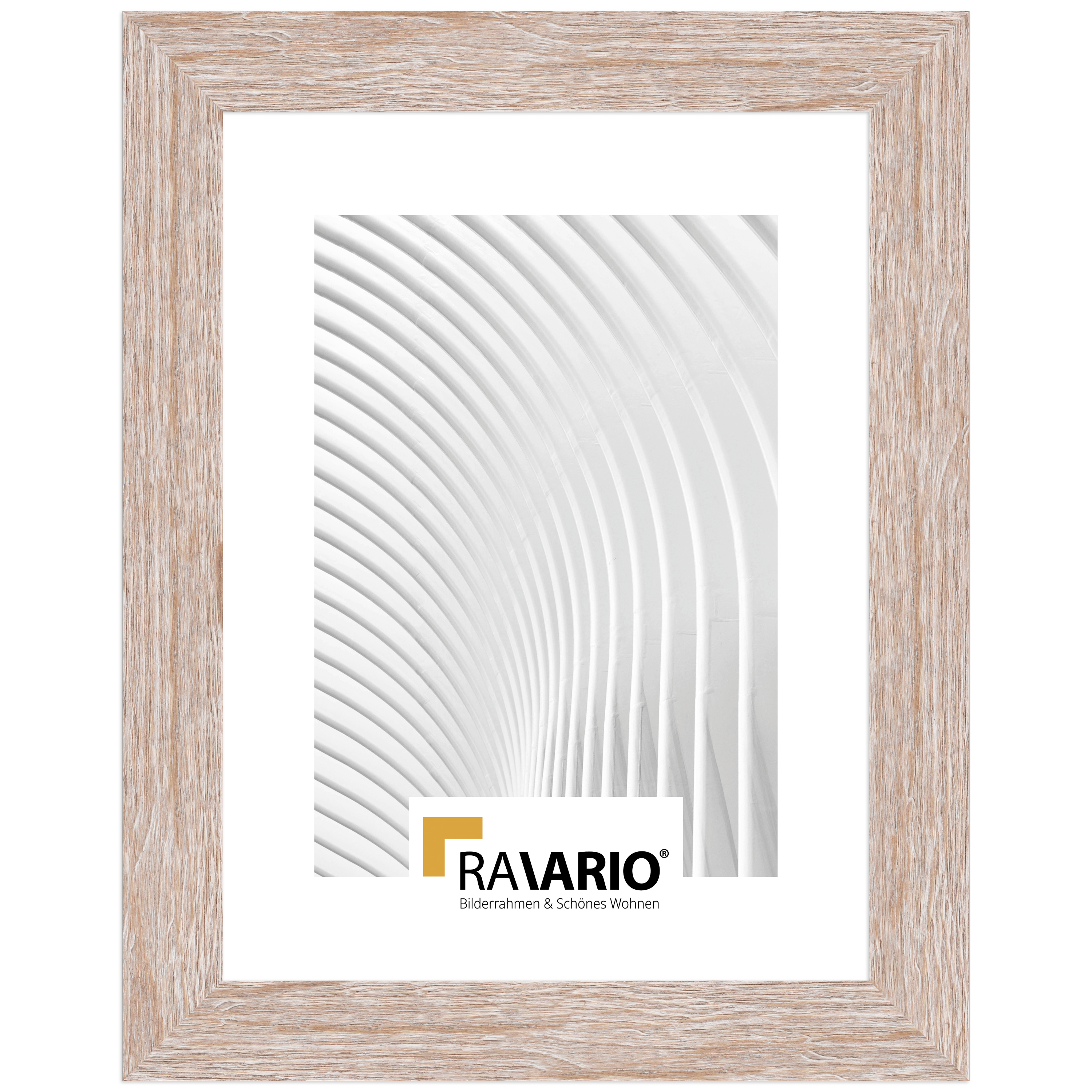 RAVARIO® Bilderrahmen RA-H380 Massivholz - Breites, geradliniges Profil
