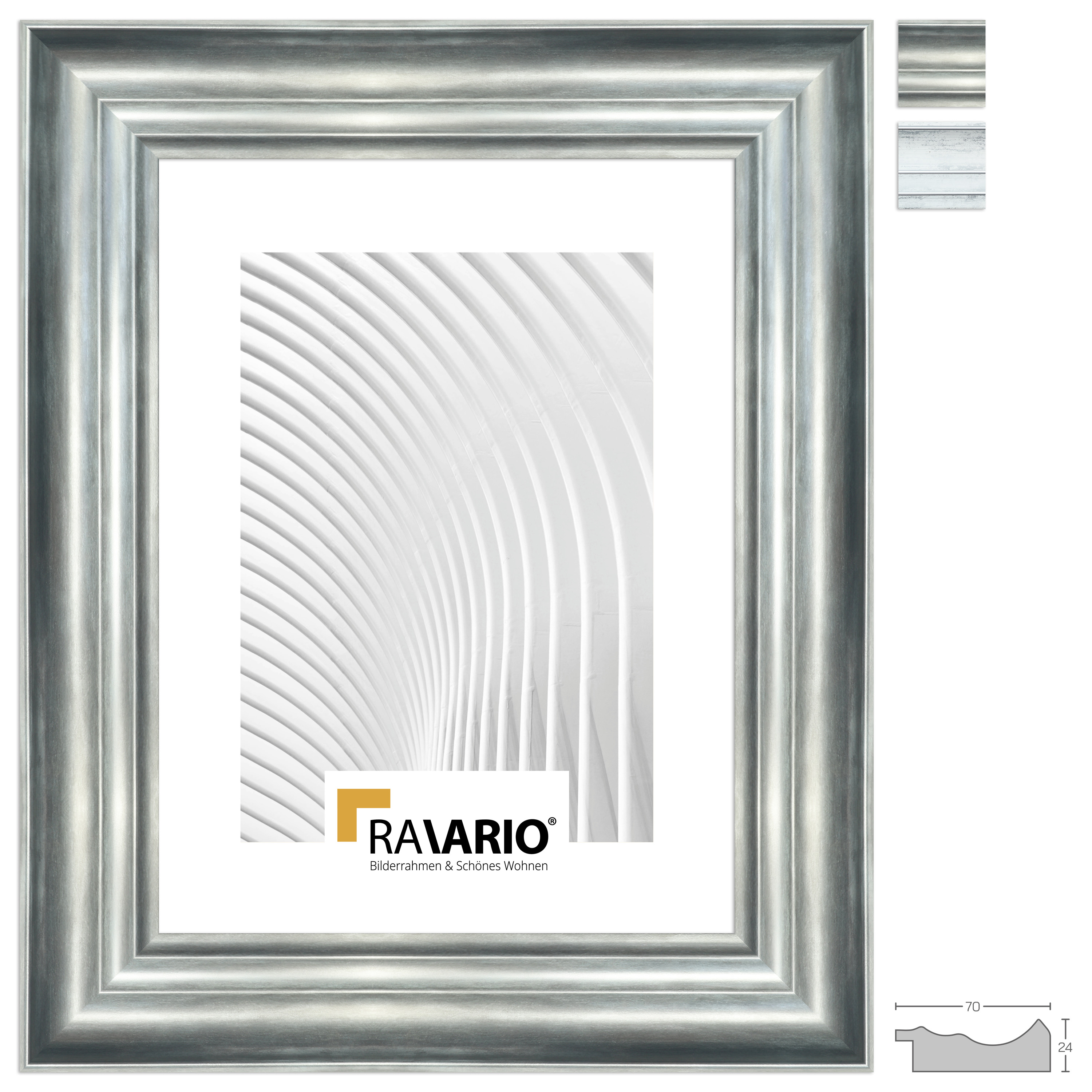 RAVARIO® Kunststoff Bilderrahmen nach Maß RA-H240 modern im Shabby Chic Stil