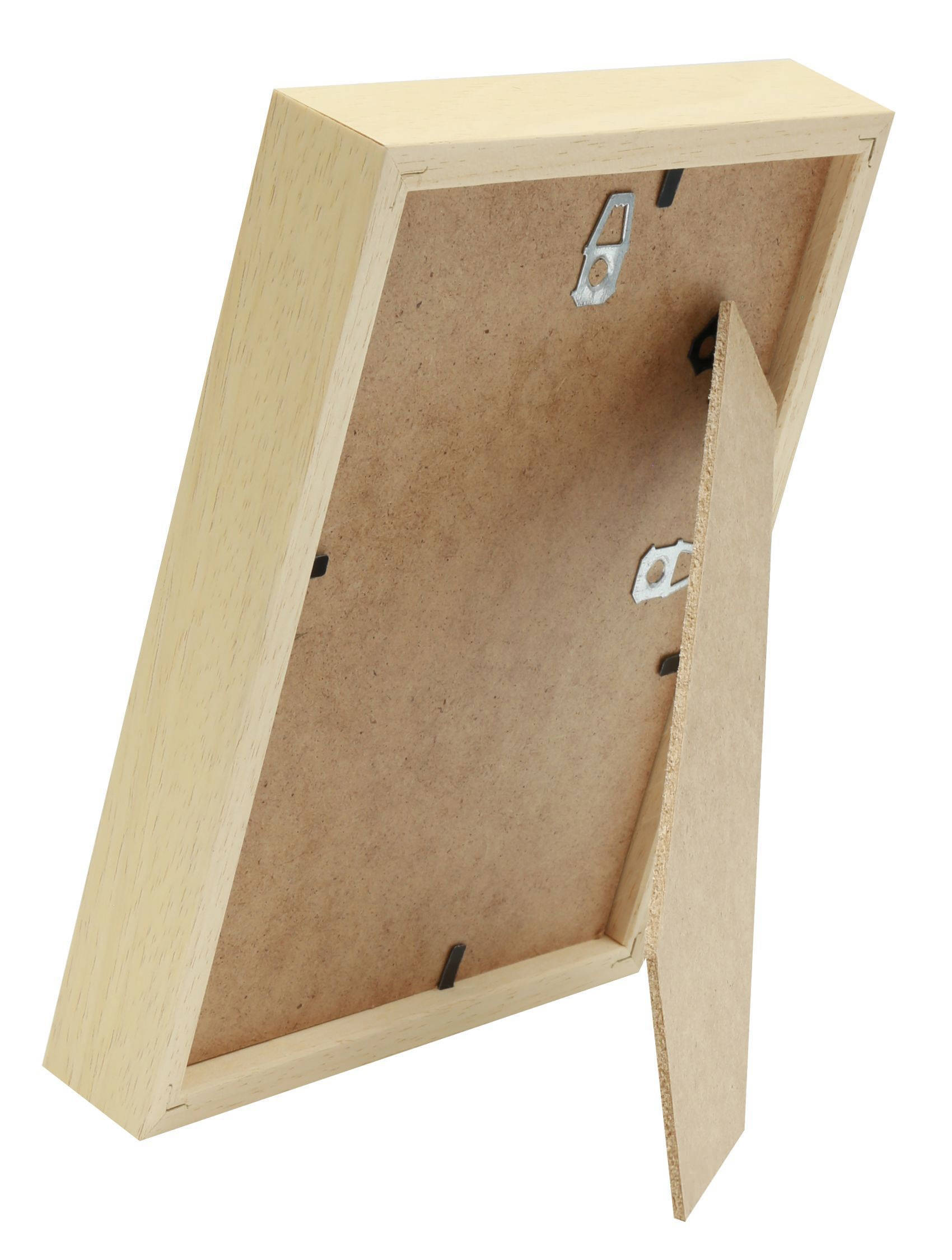 Holz Objektrahmen 3D mit Passepartout - natur