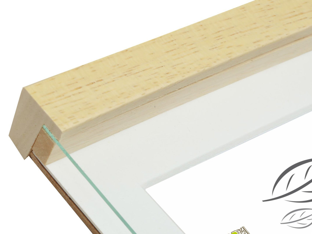 Holz Objektrahmen 3D mit Passepartout - natur