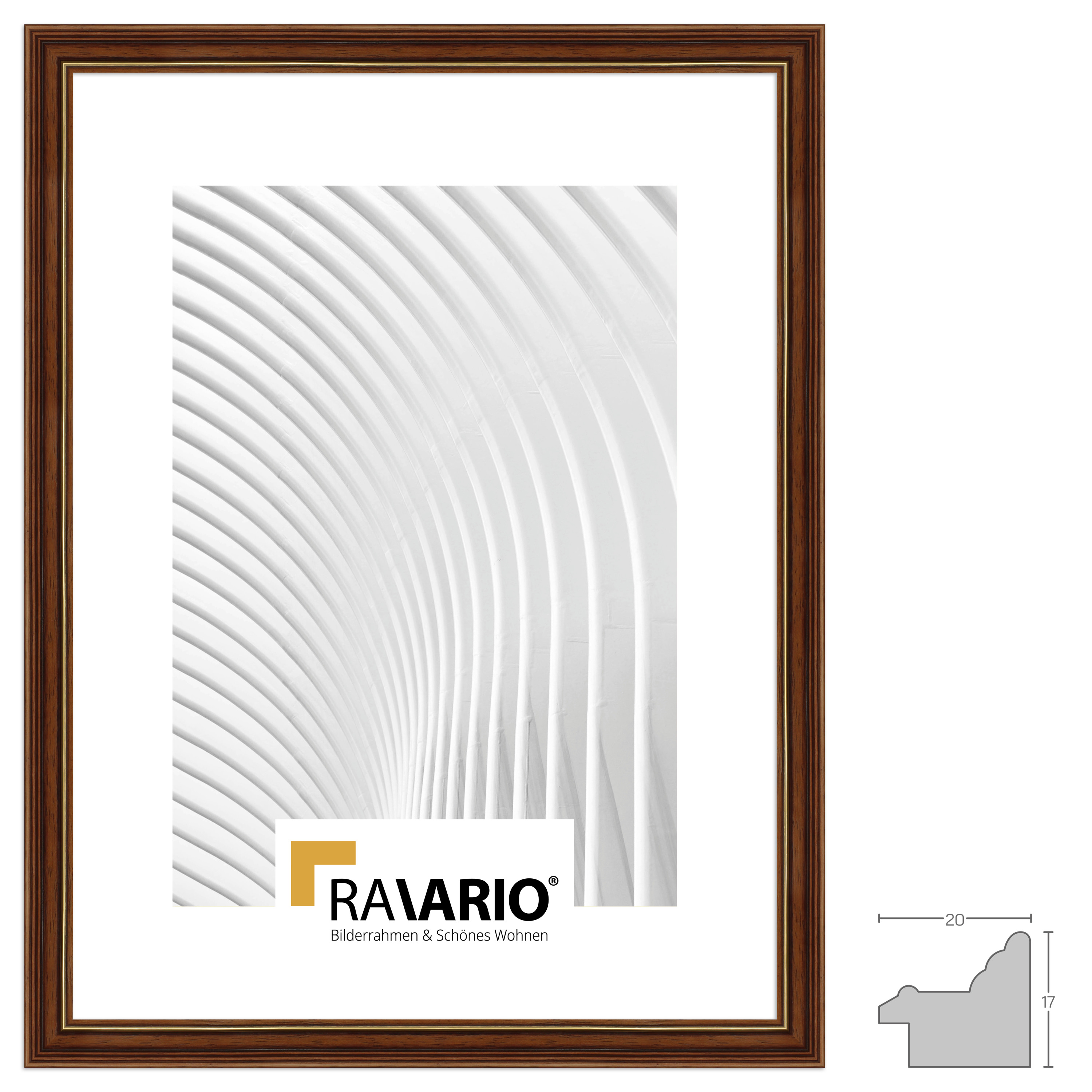 RAVARIO® Bilderrahmen nach Maß RA-H182 antik mit einer feinen Goldkante