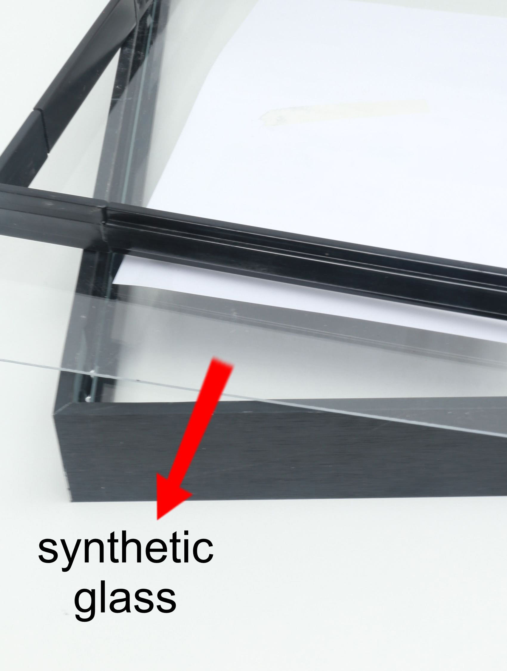 Glas Bilderrahmen mit Aluleiste - schwarz