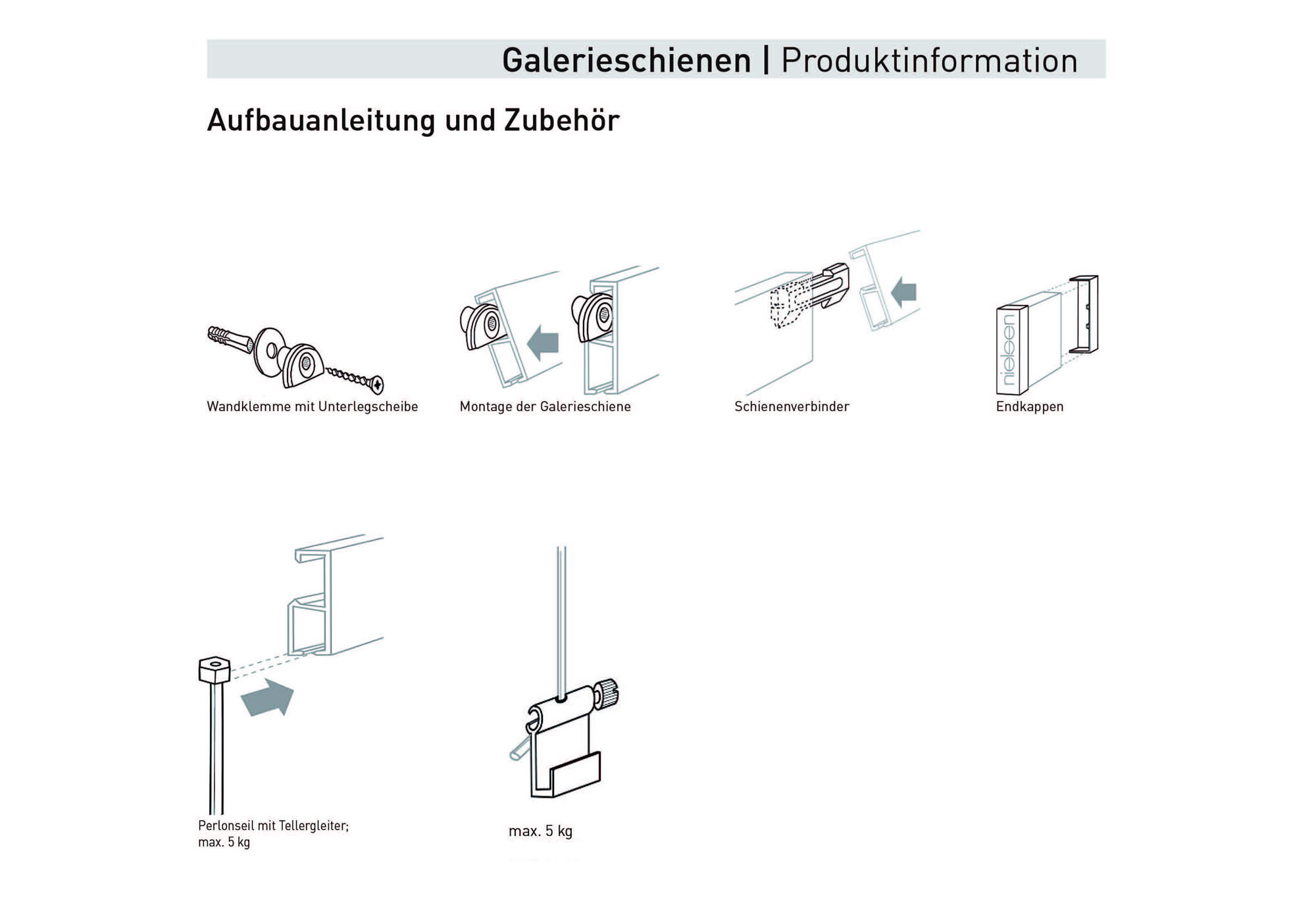 Galerieschiene ECONOMY 300 cm in 4 Farben