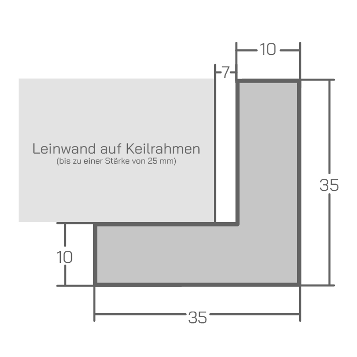 RAVARIO® Schattenfugenrahmen RA-HS01 Massivholz - Für Leinwände auf Keilrahmen