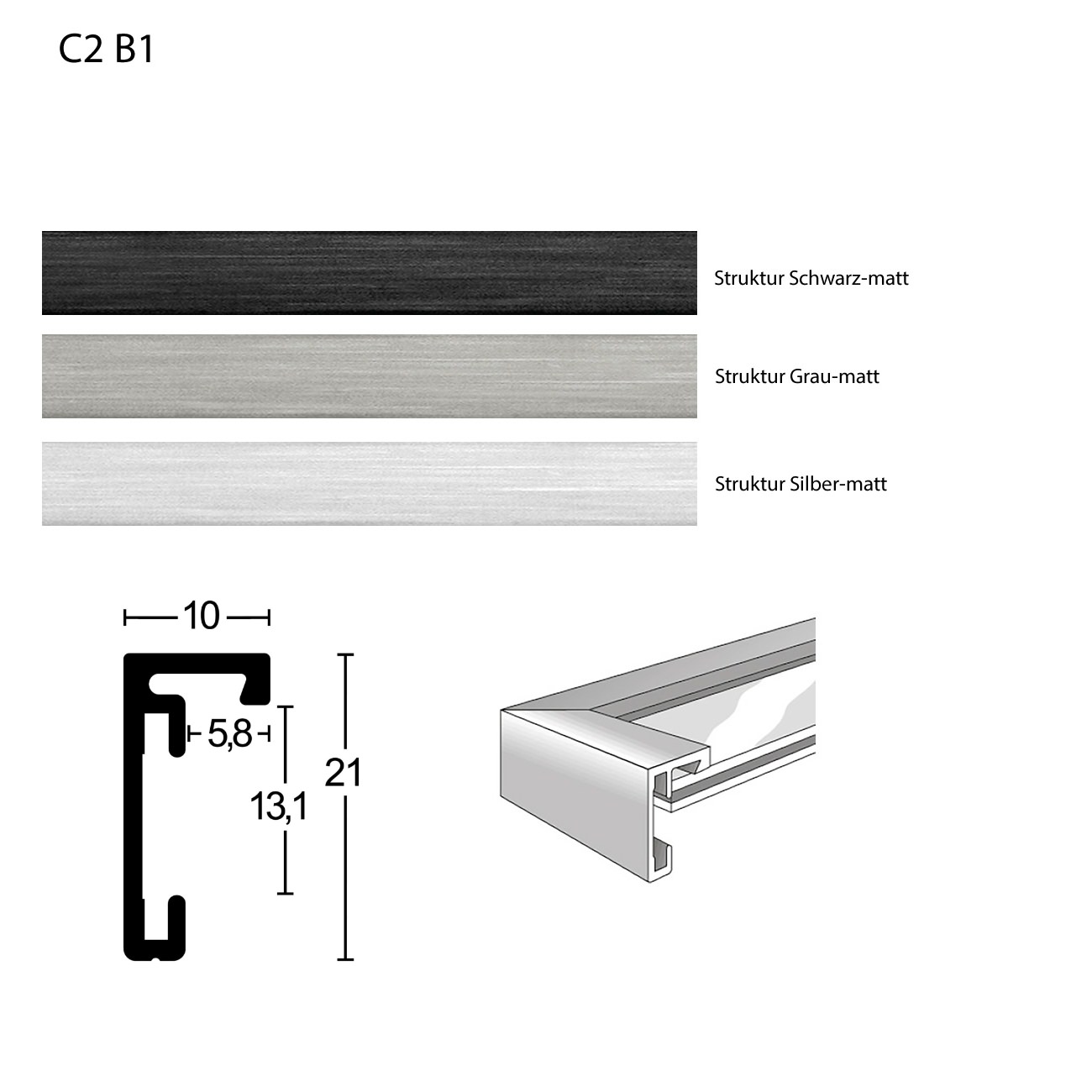 Brandschutzrahmen Alu C2 / B1 Zertifiziert nach DIN 4102-1