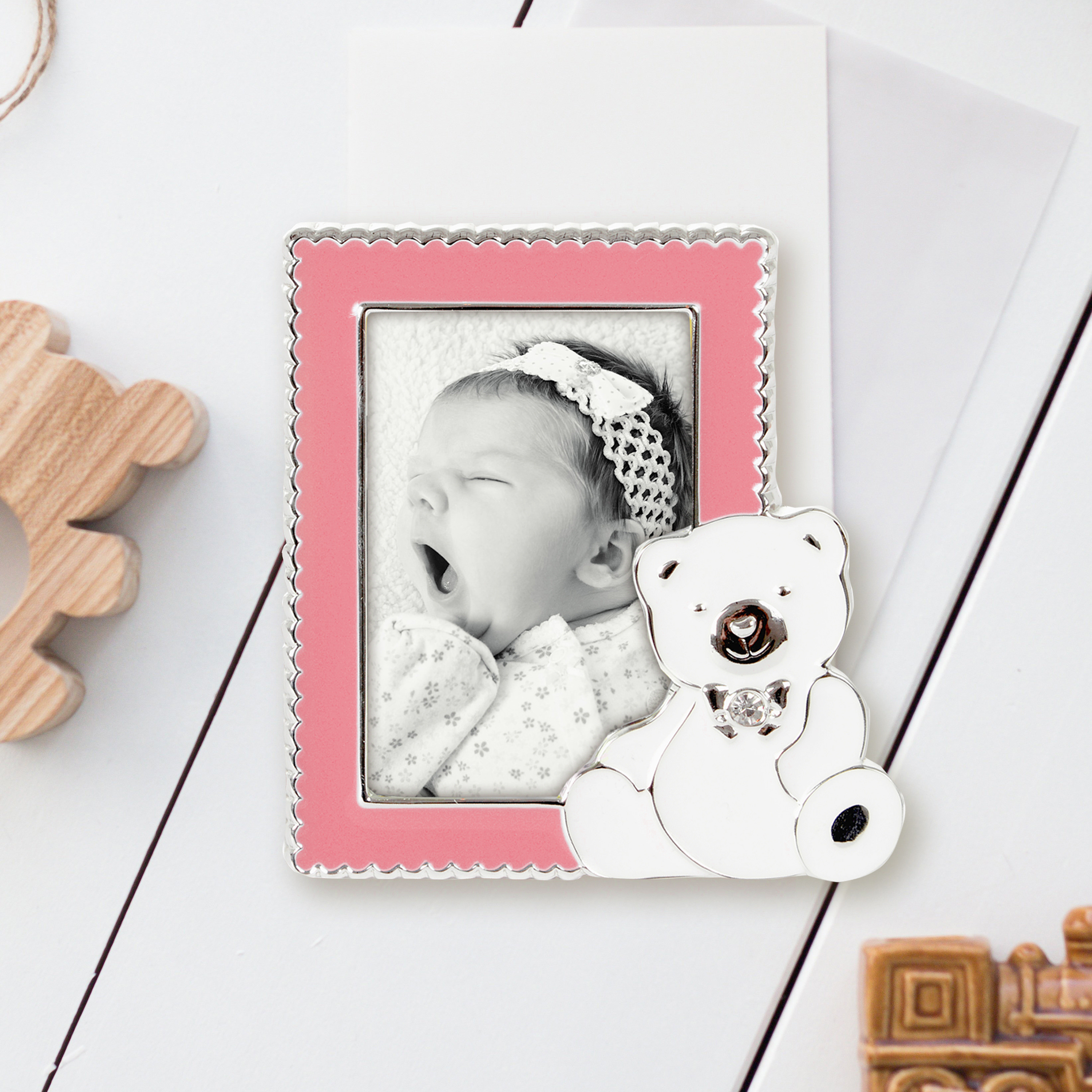 Metall Fotorahmen Sweet Bear - pink