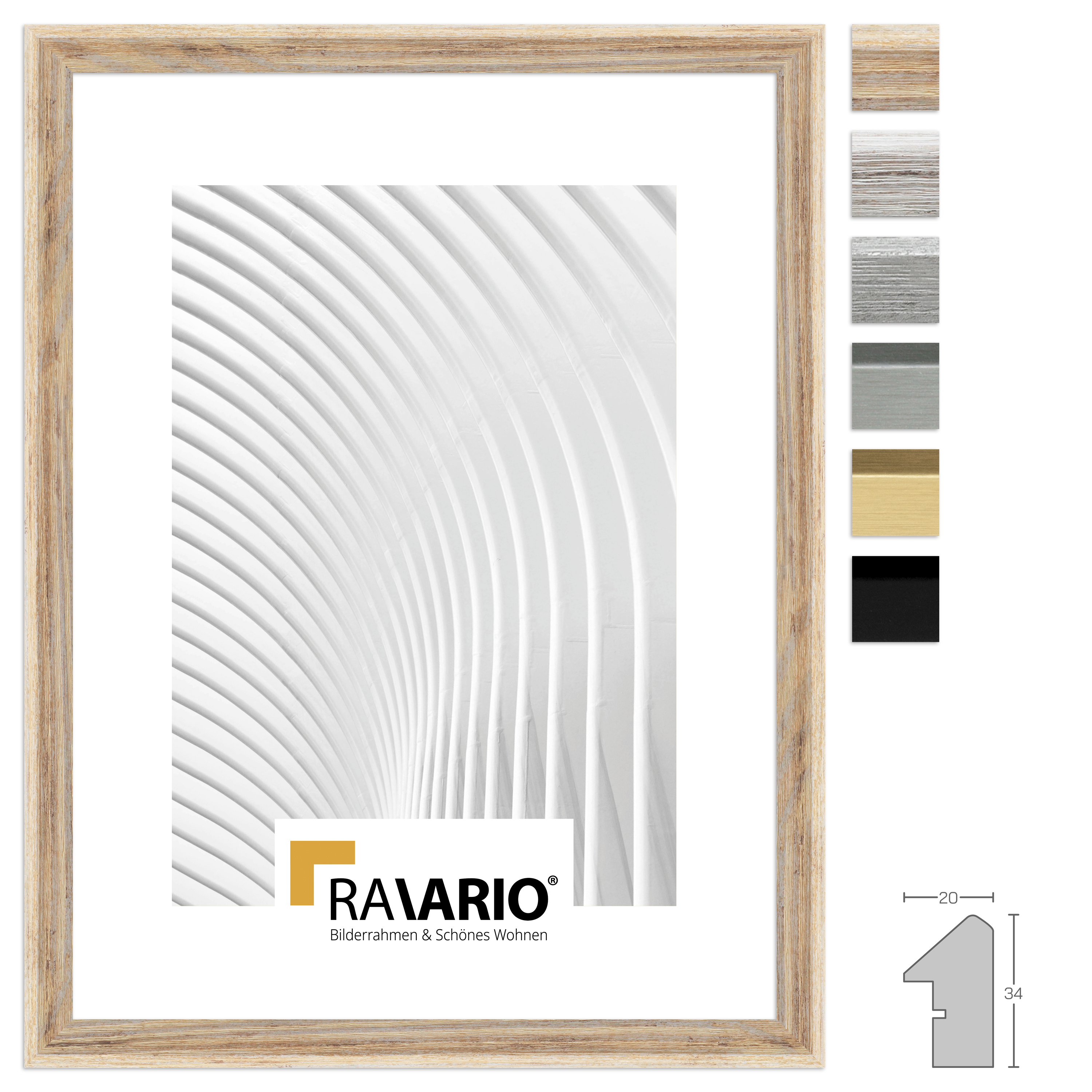 RAVARIO® Bilderrahmen RA-H790 Massivholz - Landhaus & Vintage in 6 Farben