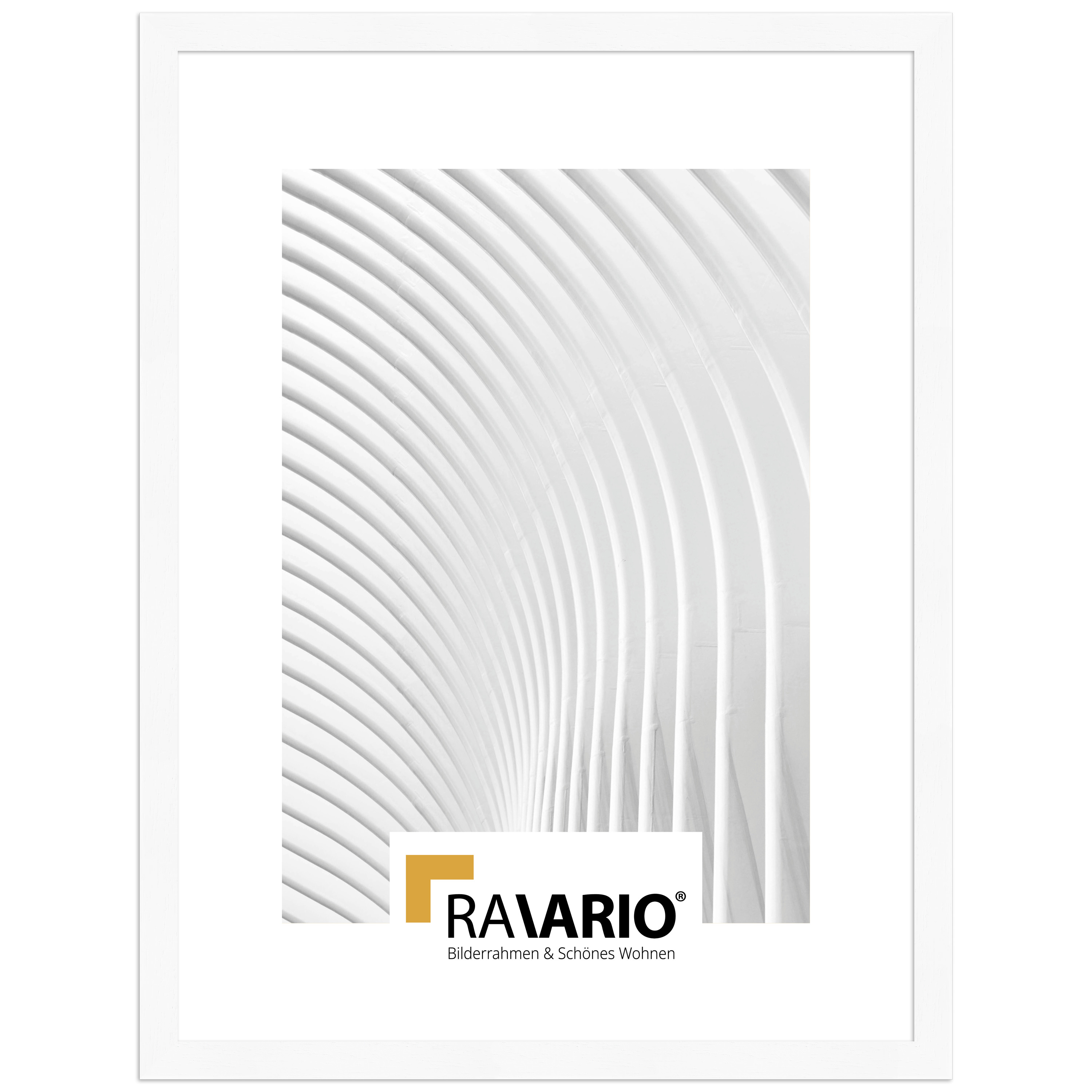 RAVARIO® Bilderrahmen RA-H950 Massivholz - Schmales Kastenprofil in 18 Farben