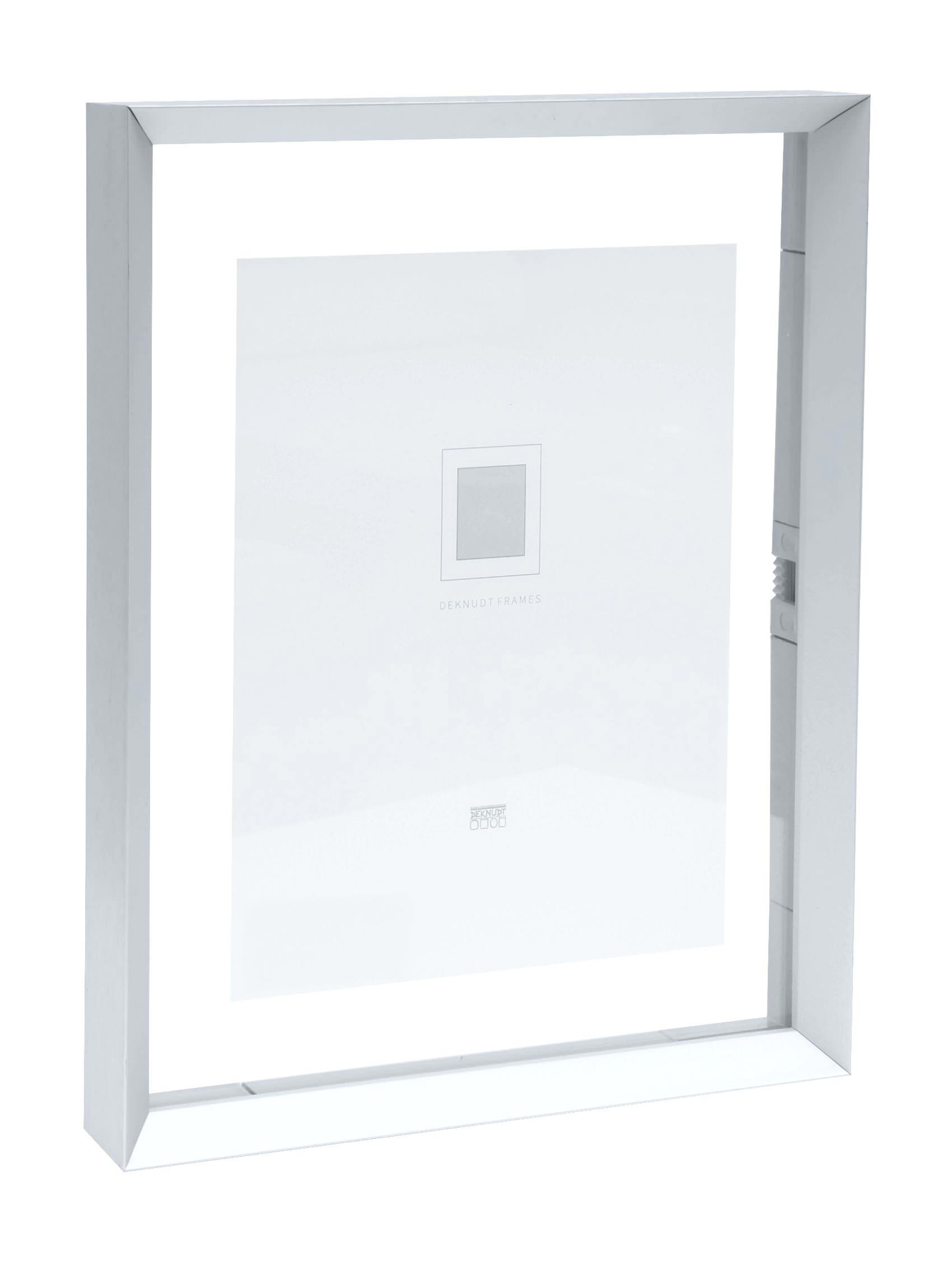 Glas Bilderrahmen mit Aluleiste - silber