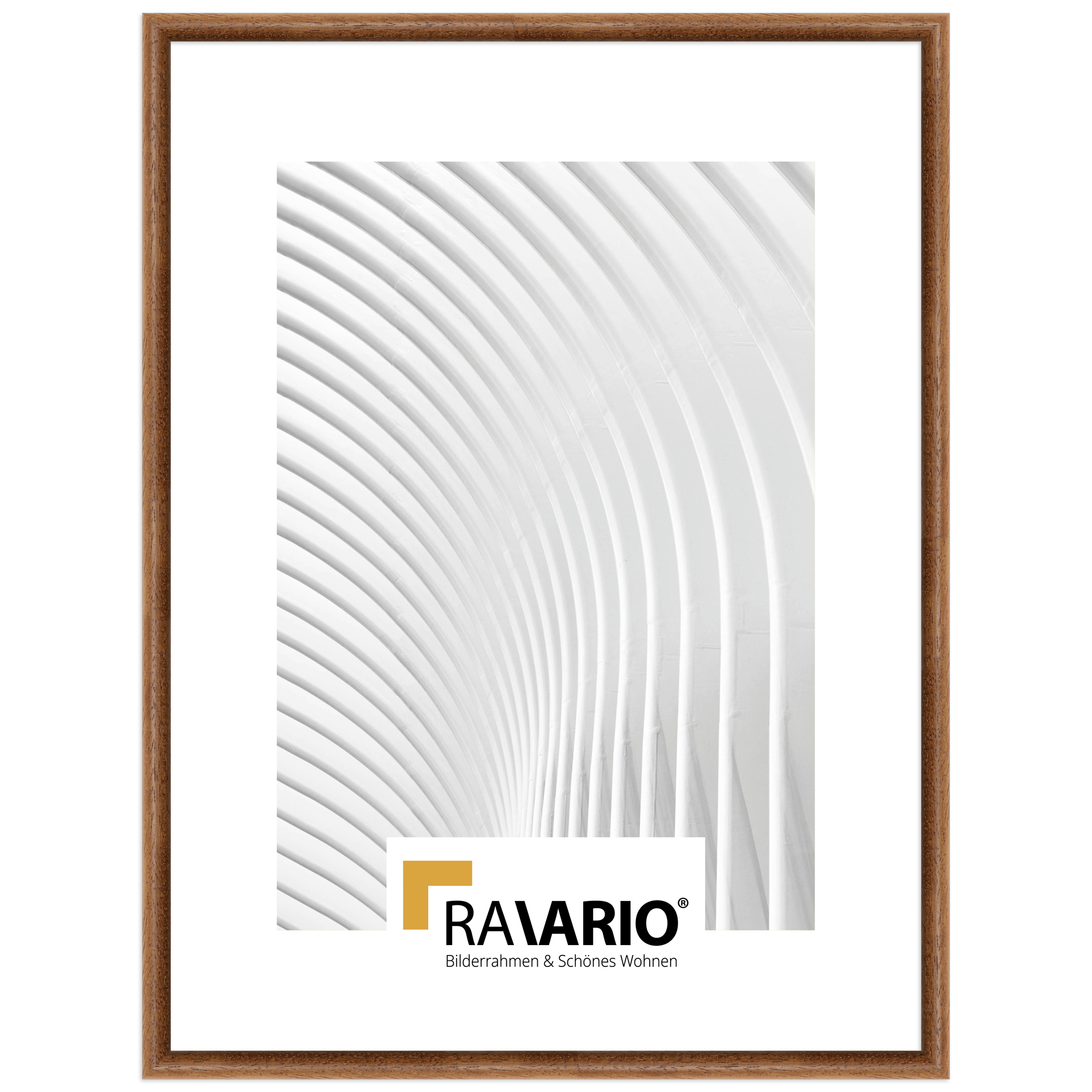 RAVARIO® Bilderrahmen RA-H003 Massivholz - Klassisch runde Leiste in 5 Farben