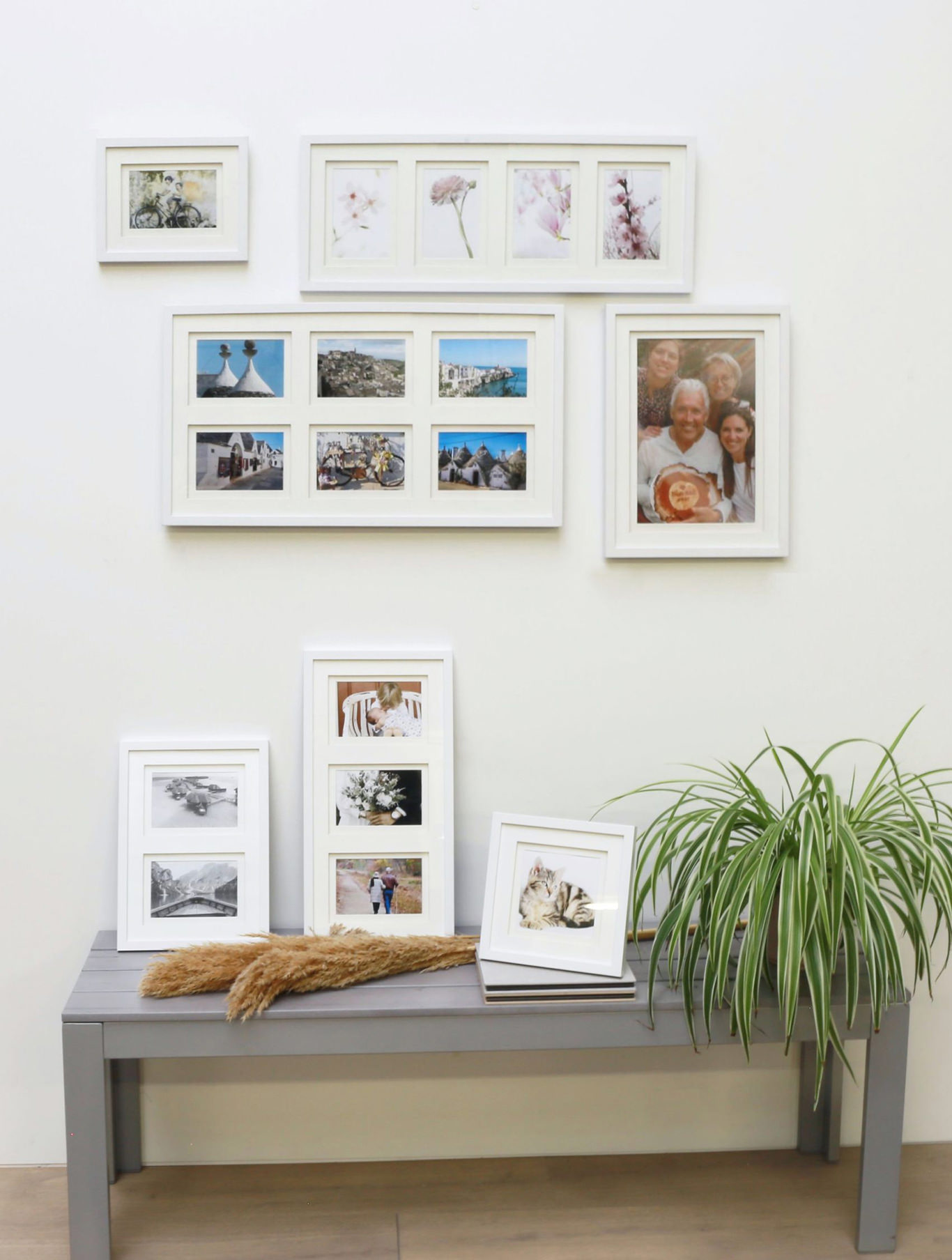 Holz Galerierahmen für 6 Fotos in weiß