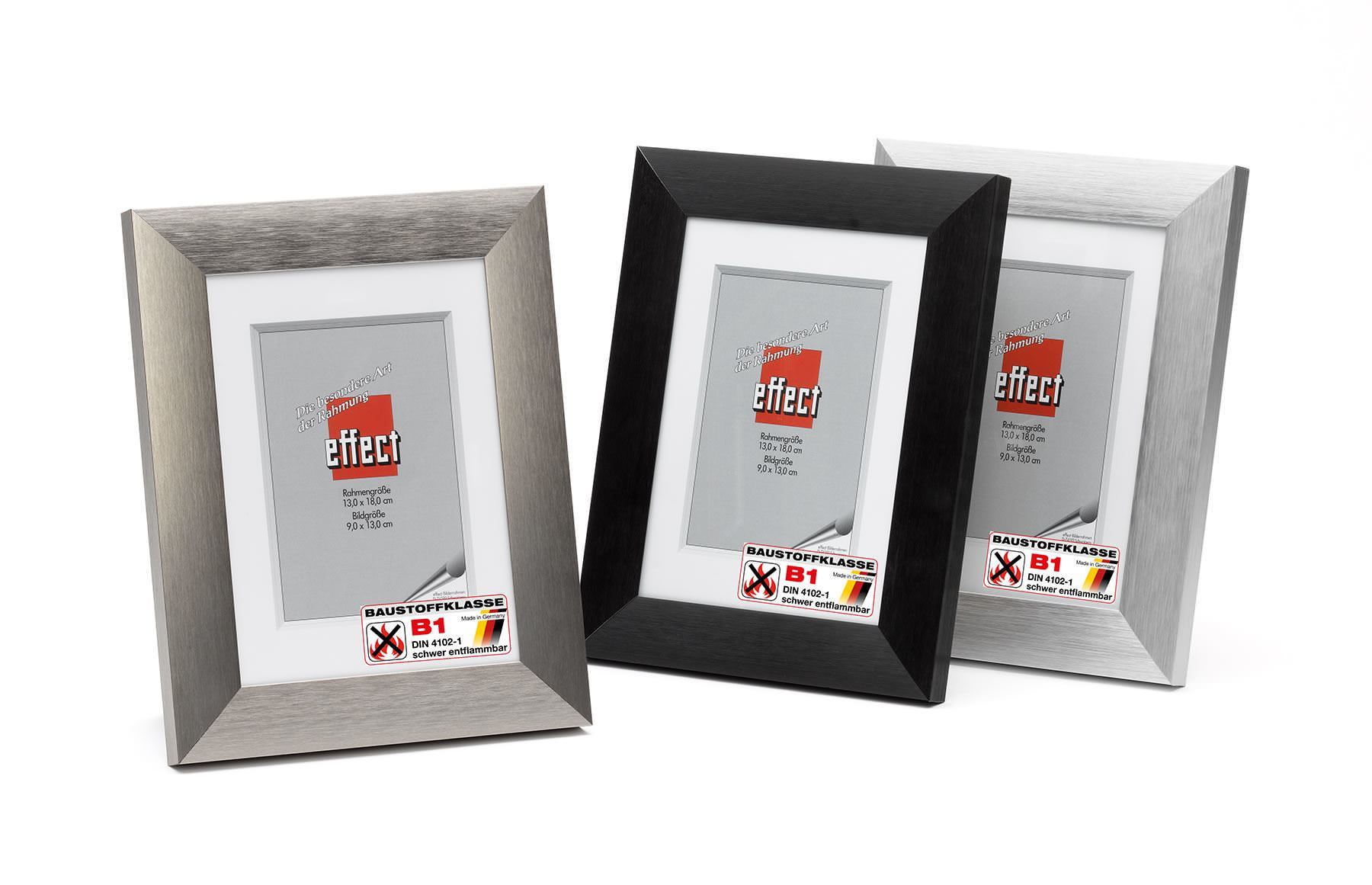 Brandschutzrahmen Alu gebürstet S3 silber / Klassifiziert A1