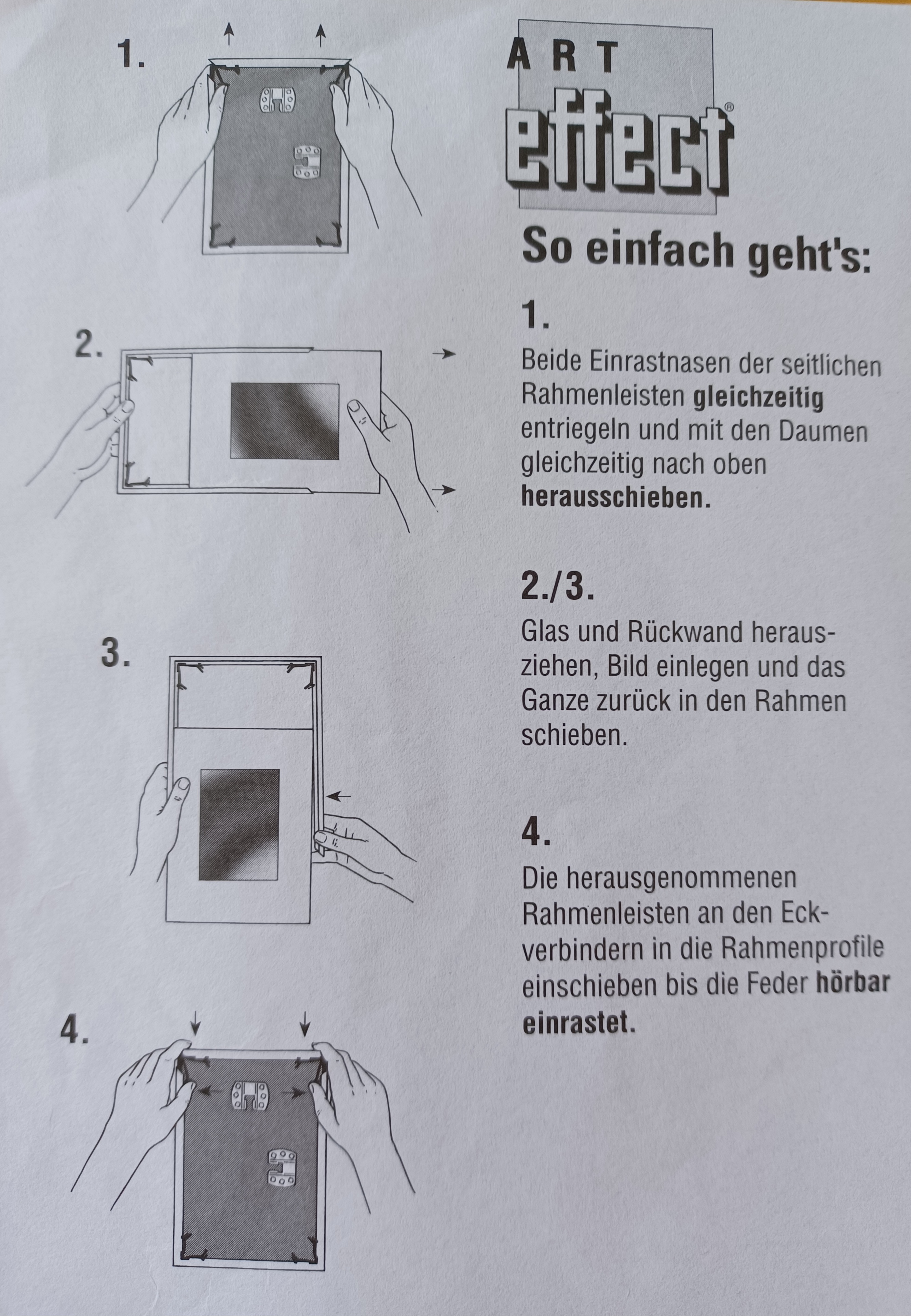 Kunststoff Bilderrahmen ART für Malen nach Zahlen ohne Glas
