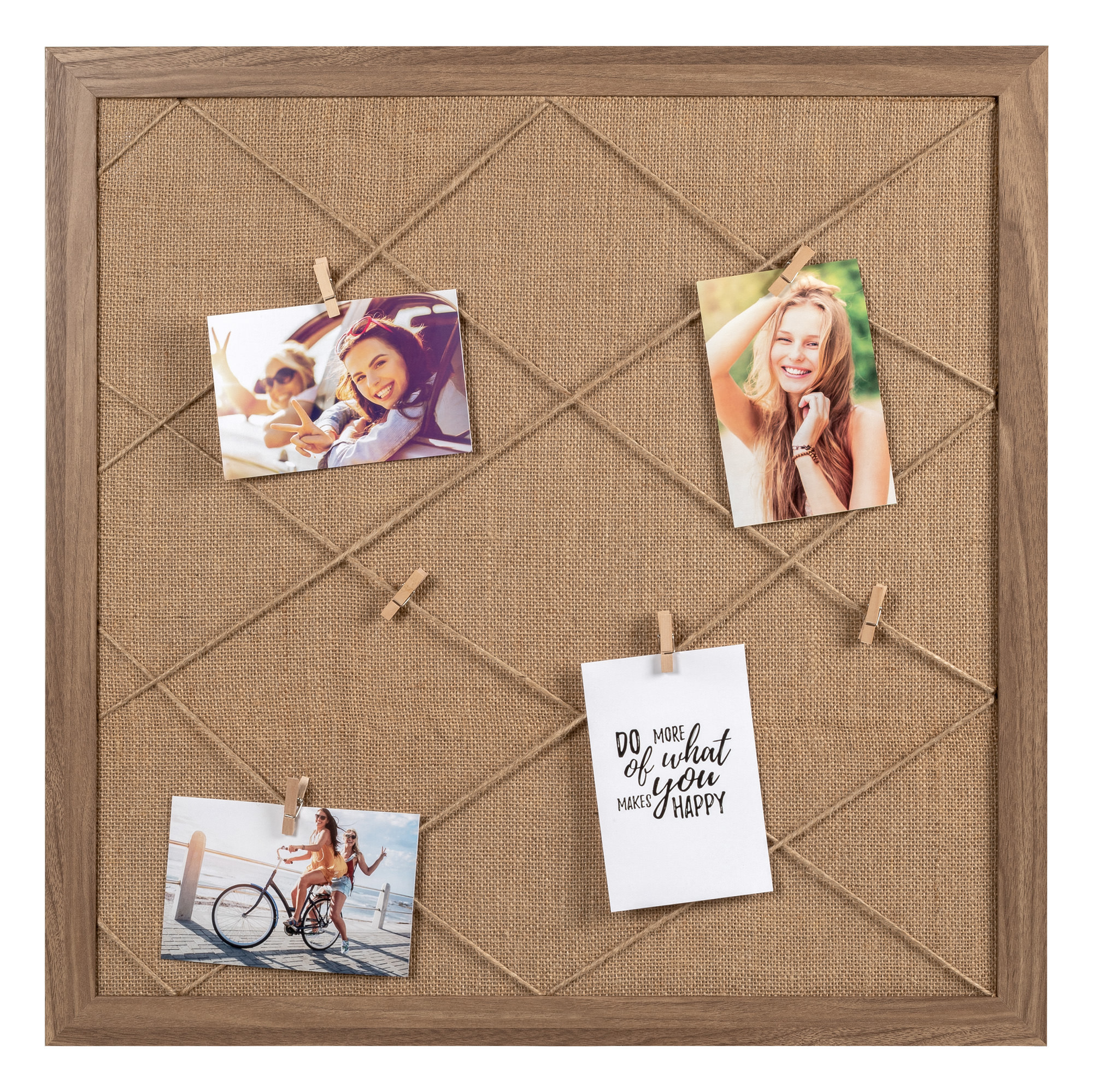 Multirahmen Solid mit Fotoseil und 6 Klammern braun 60x60cm