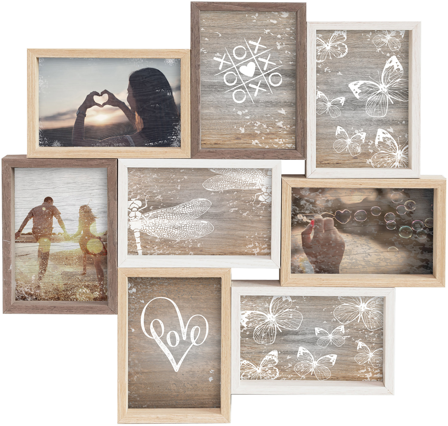 Collagerahmen Mixed Colours für 8 Bilder FSC® zertifiziert