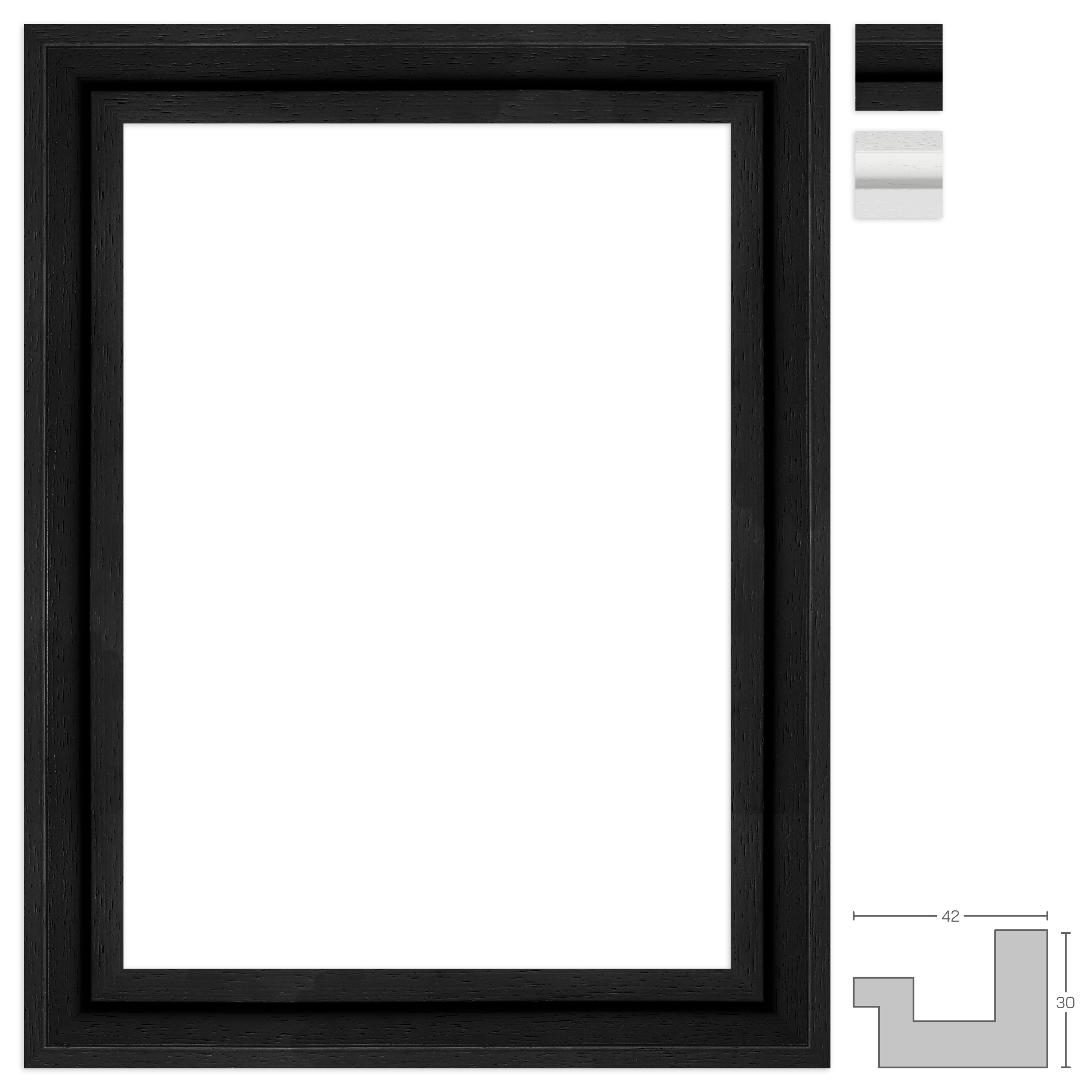 RAVARIO® Schattenfugenrahmen RA-HD01 Massivholz - Für Alu-Dibond & Acrylglas