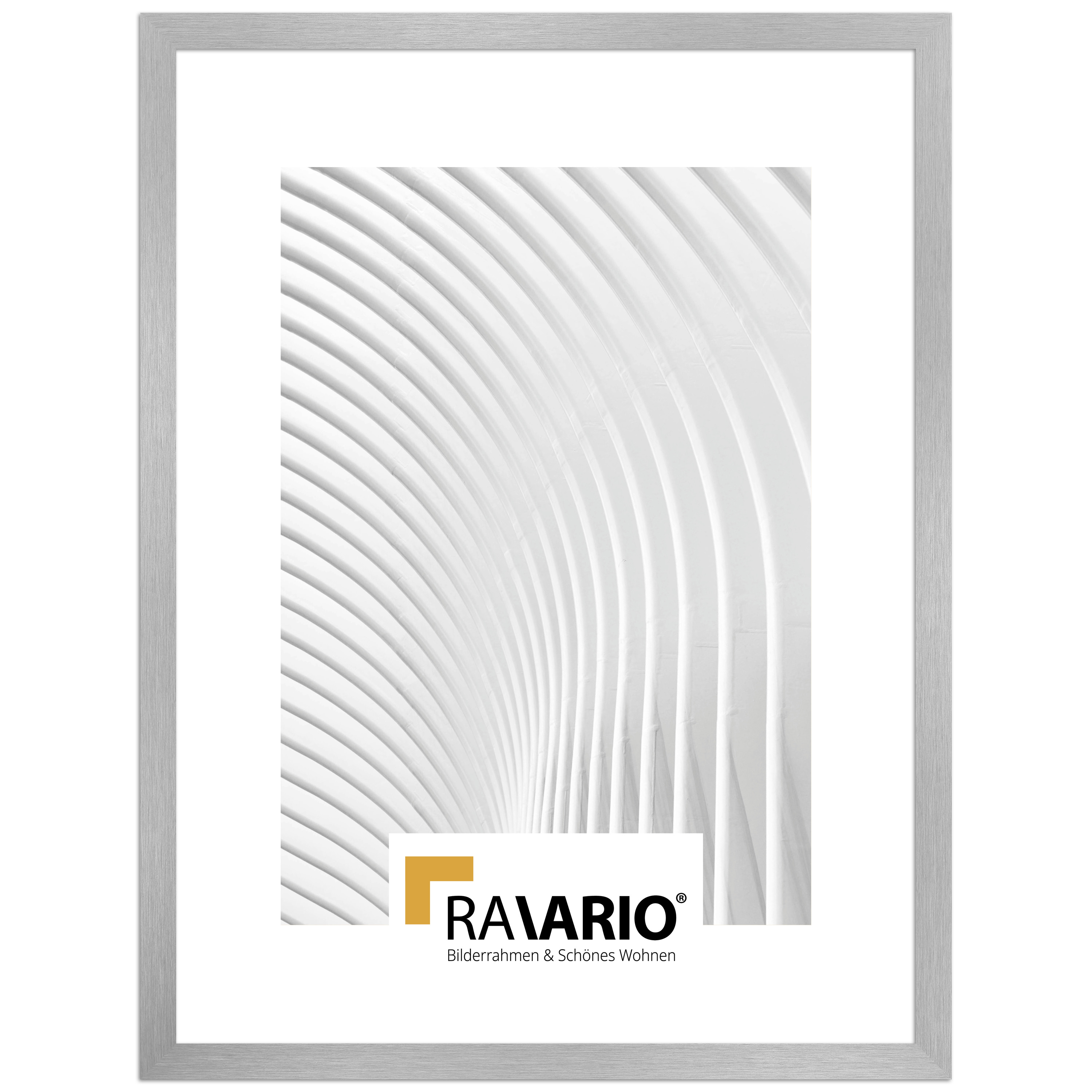 RAVARIO® Alu Bilderrahmen RA-H280 silber – Kantiger Alurahmen