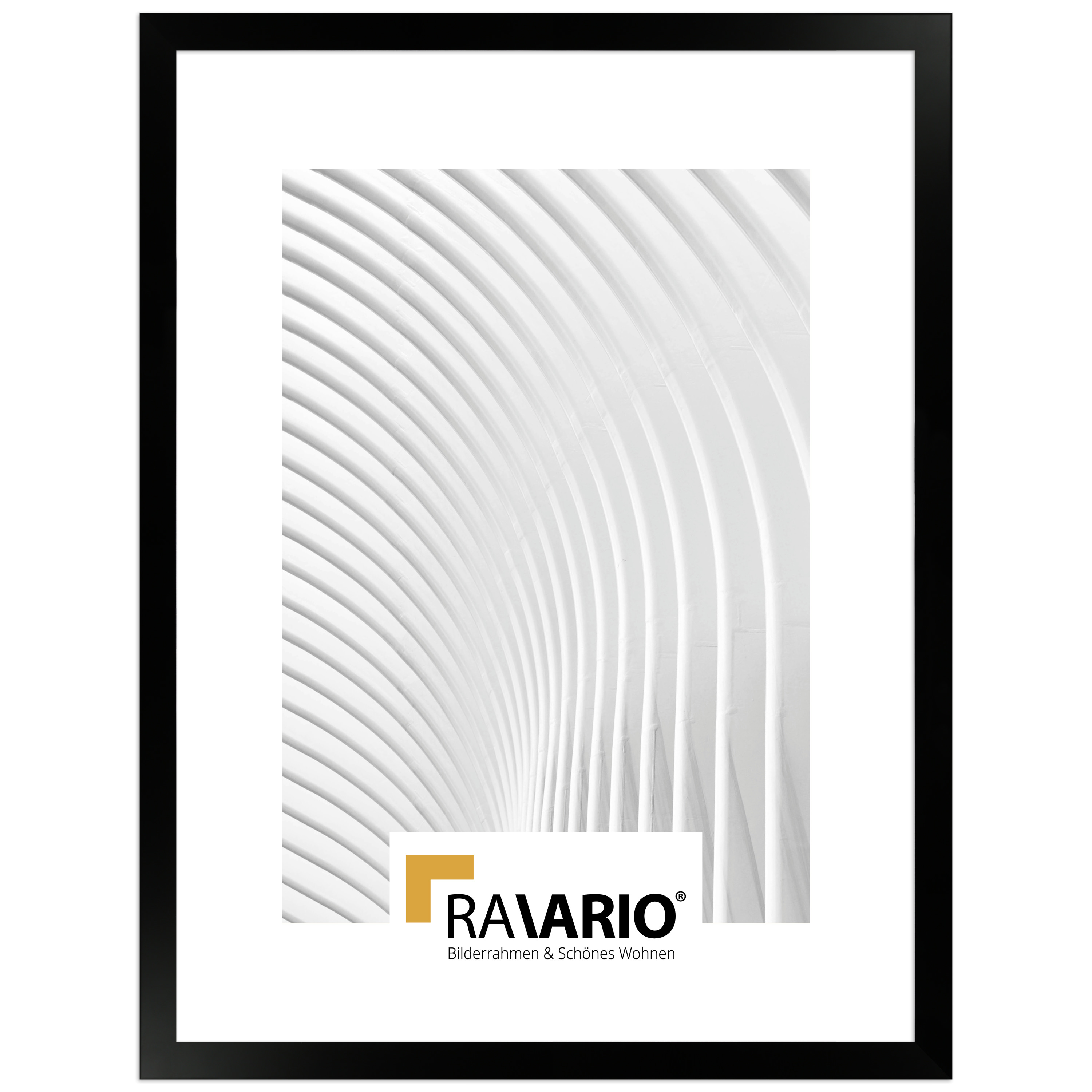 RAVARIO® Bilderrahmen RA-H950 Massivholz - Schmales Kastenprofil in 18 Farben