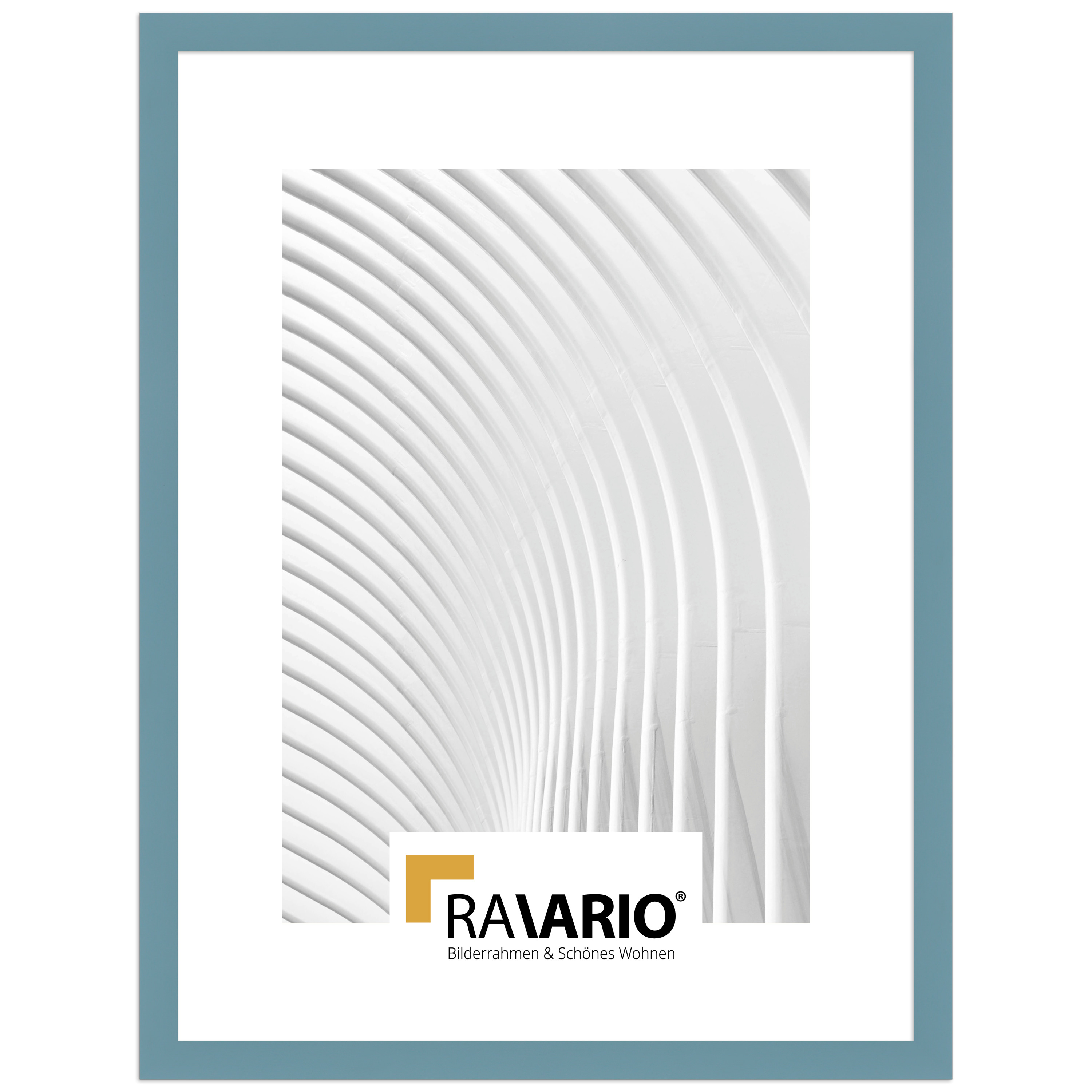 RAVARIO® Bilderrahmen RA-H950 Massivholz - Schmales Kastenprofil in 18 Farben