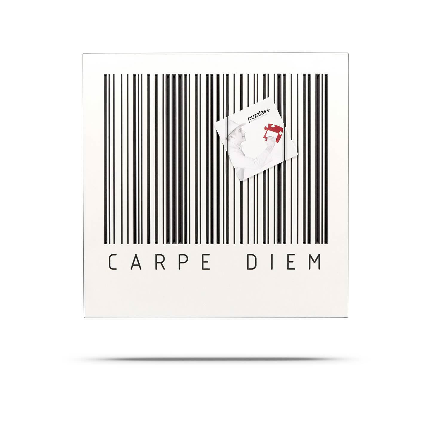 BARCODE Board - Klemmwand CARPE DIEM, MDF mit Rundgummis 50x50 cm