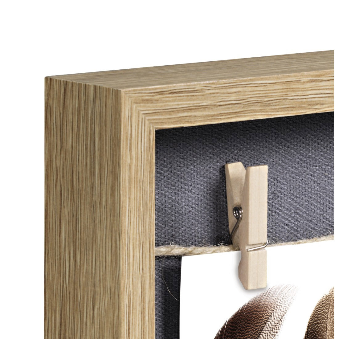 Holz Bilderrahmen Muro mit Wäscheklammer - eiche