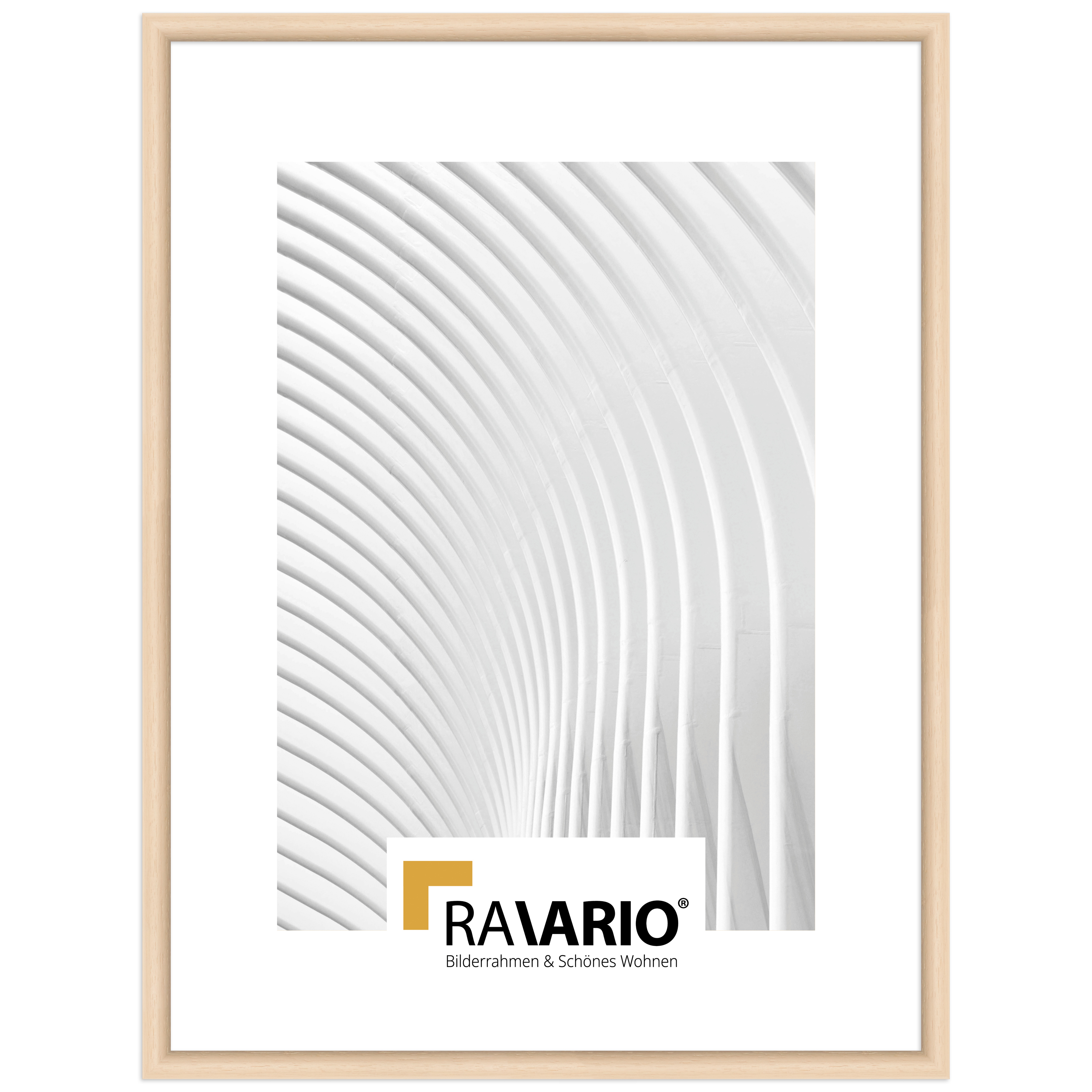 RAVARIO® Bilderrahmen RA-H003 Massivholz - Klassisch runde Leiste in 5 Farben