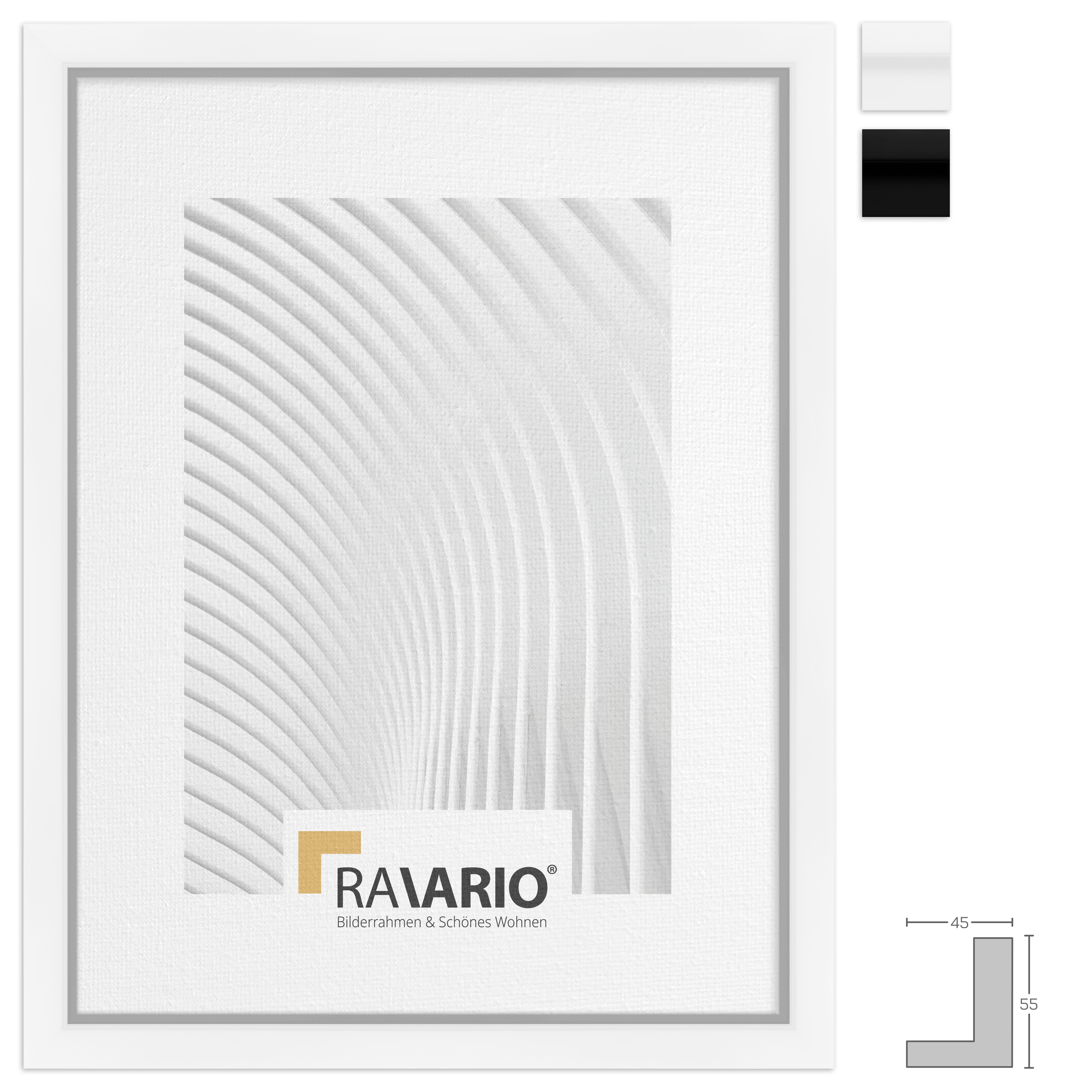 RAVARIO® Schattenfugenrahmen RA-HS02 Massivholz - 4,5 cm Einlegetiefe