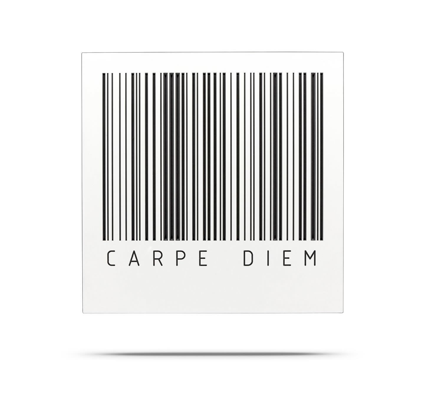 BARCODE Board - Klemmwand CARPE DIEM, MDF mit Rundgummis 50x50 cm