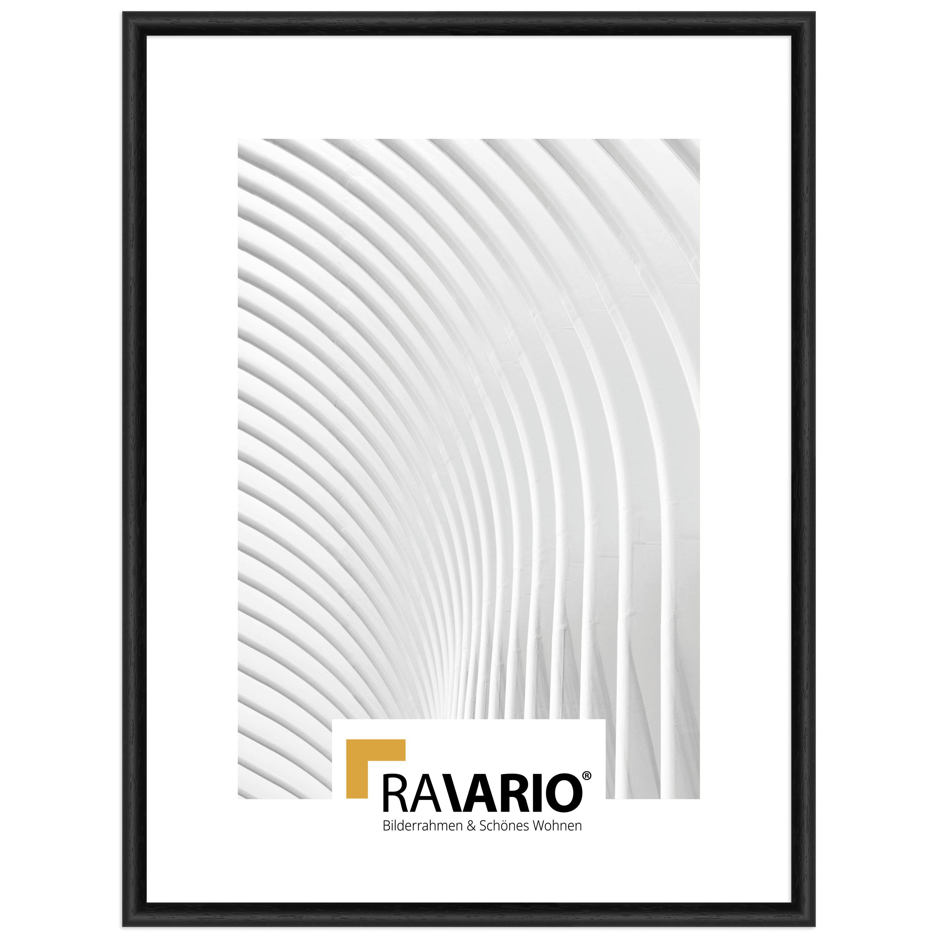 RAVARIO® Bilderrahmen RA-H003 Massivholz - Klassisch runde Leiste in 5 Farben