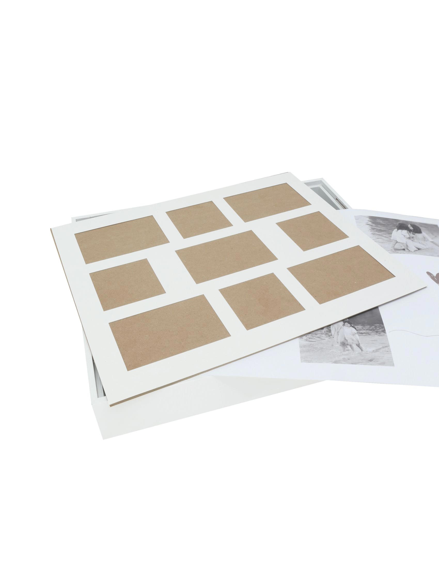 Serviertablett für 9 Fotos mit Passepartout weiss