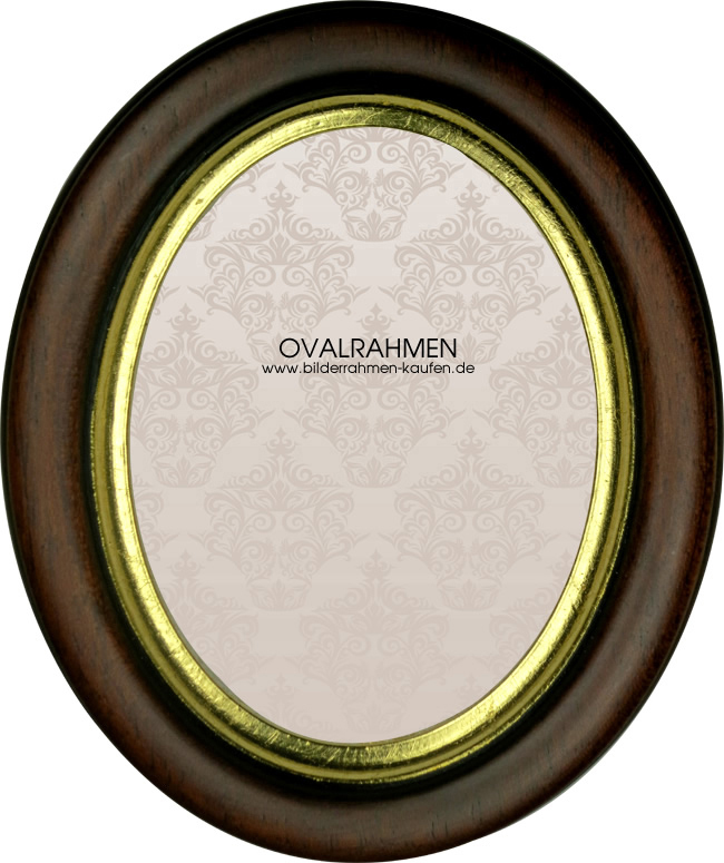 Ovalrahmen Holz Profil HB mit Goldlippe