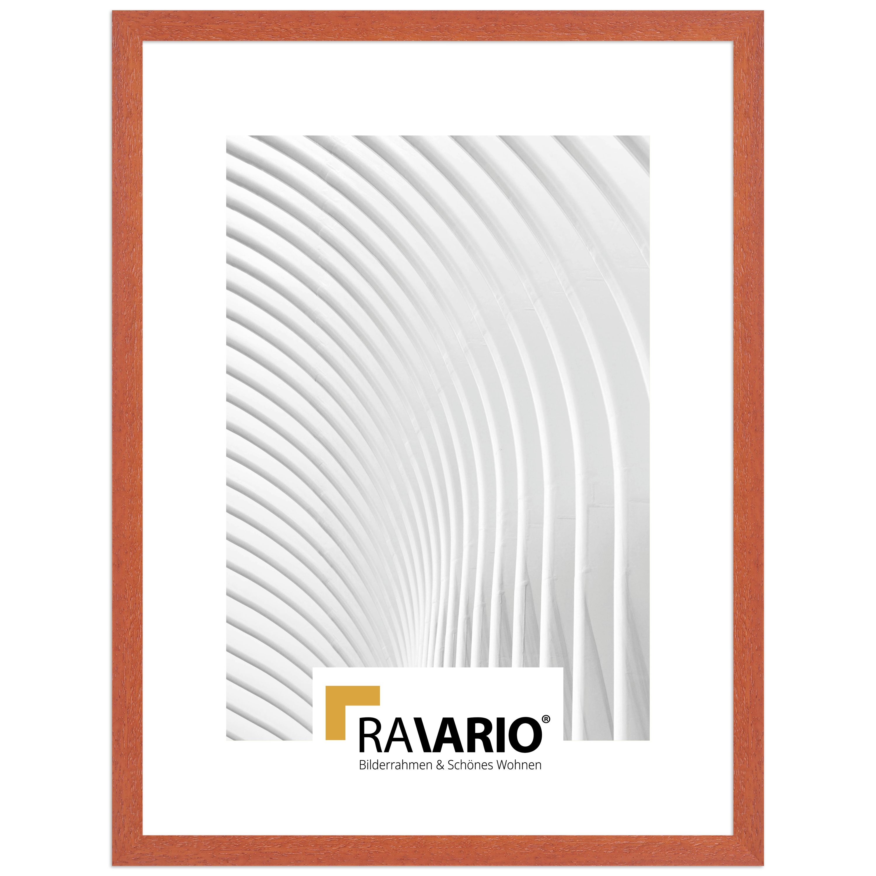 RAVARIO® Bilderrahmen RA-H950 Massivholz - Schmales Kastenprofil in 18 Farben