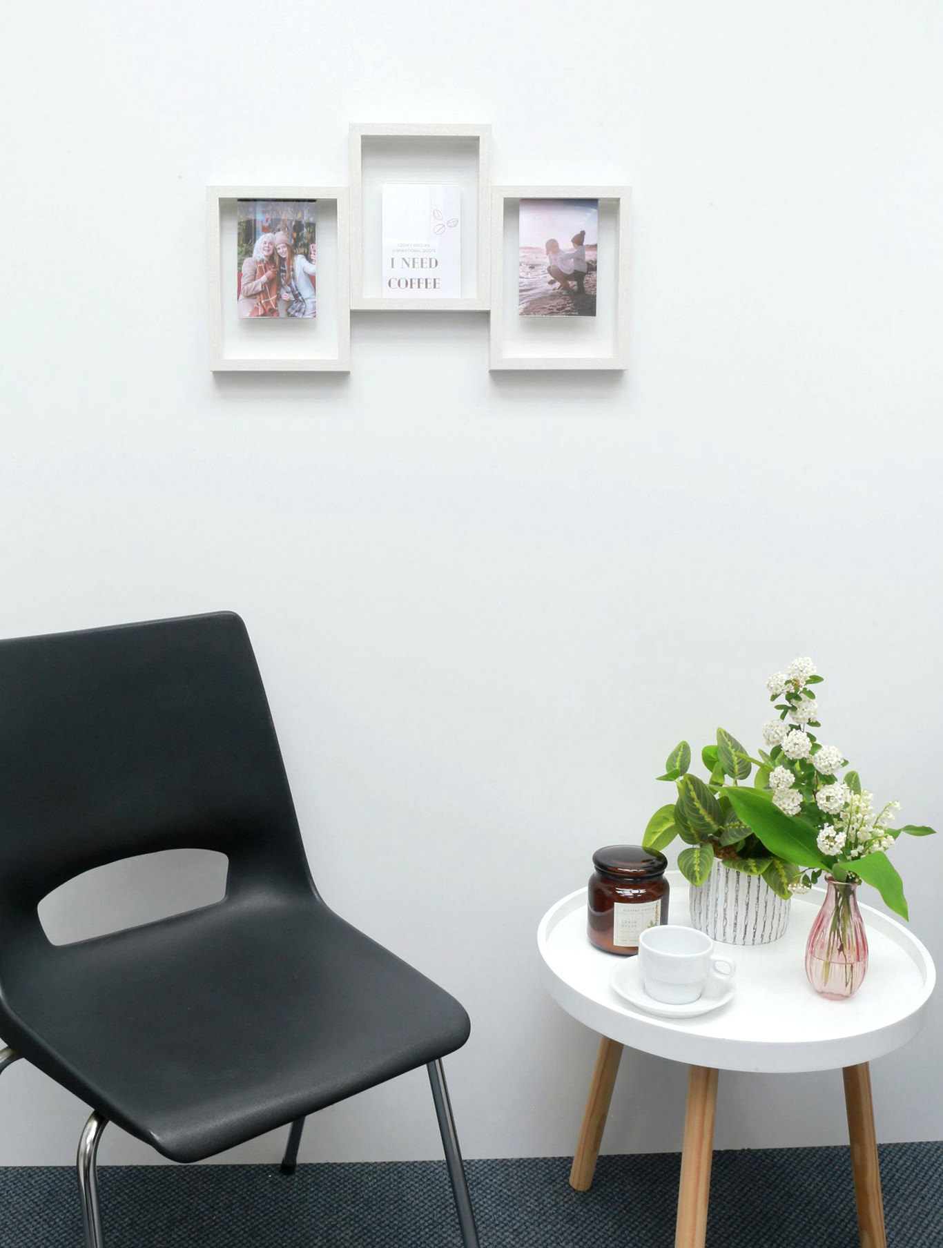 Galerierahmen Bilderrahmen für 3 Fotos weiß