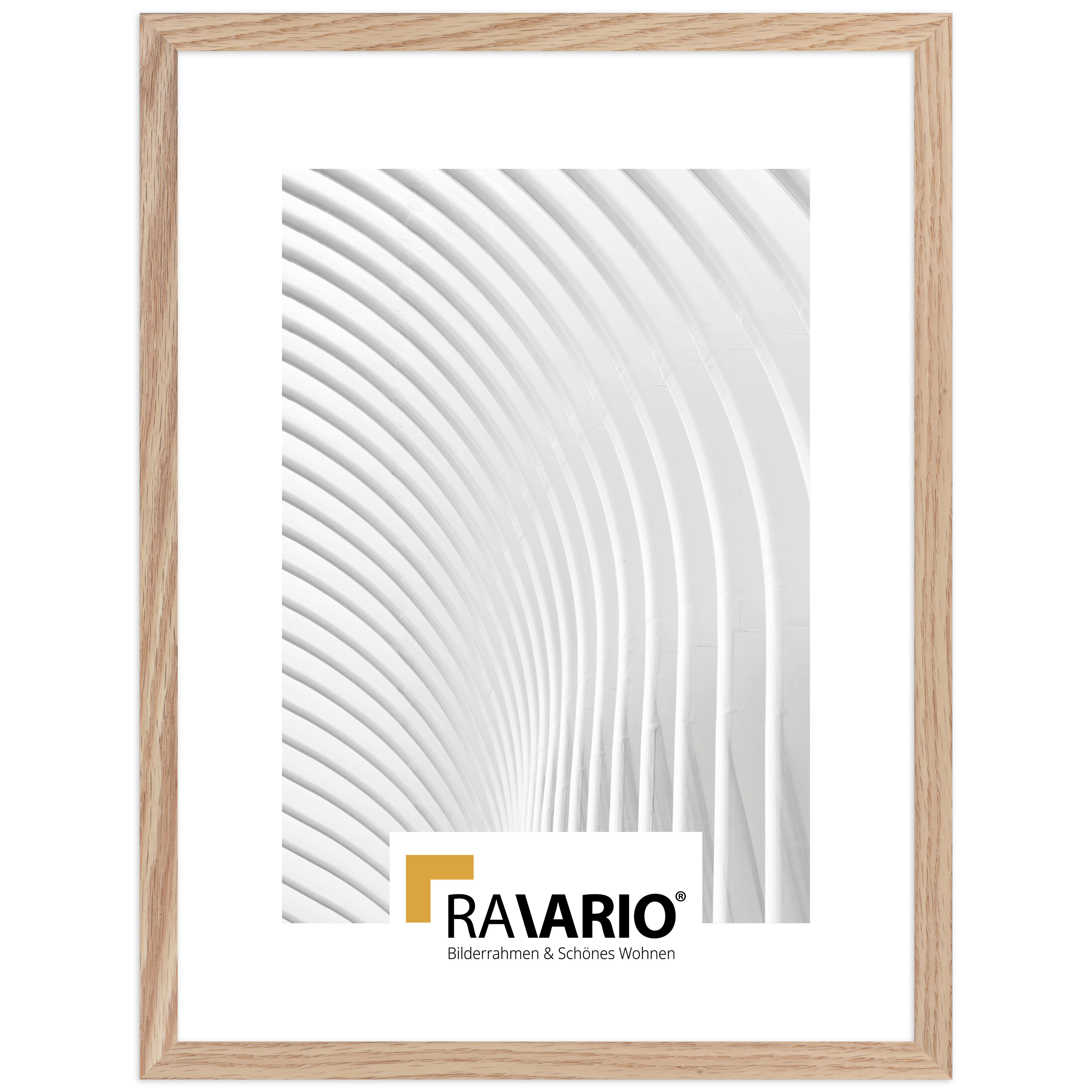 RAVARIO® Bilderrahmen RA-H950 Massivholz - Schmales Kastenprofil in 18 Farben