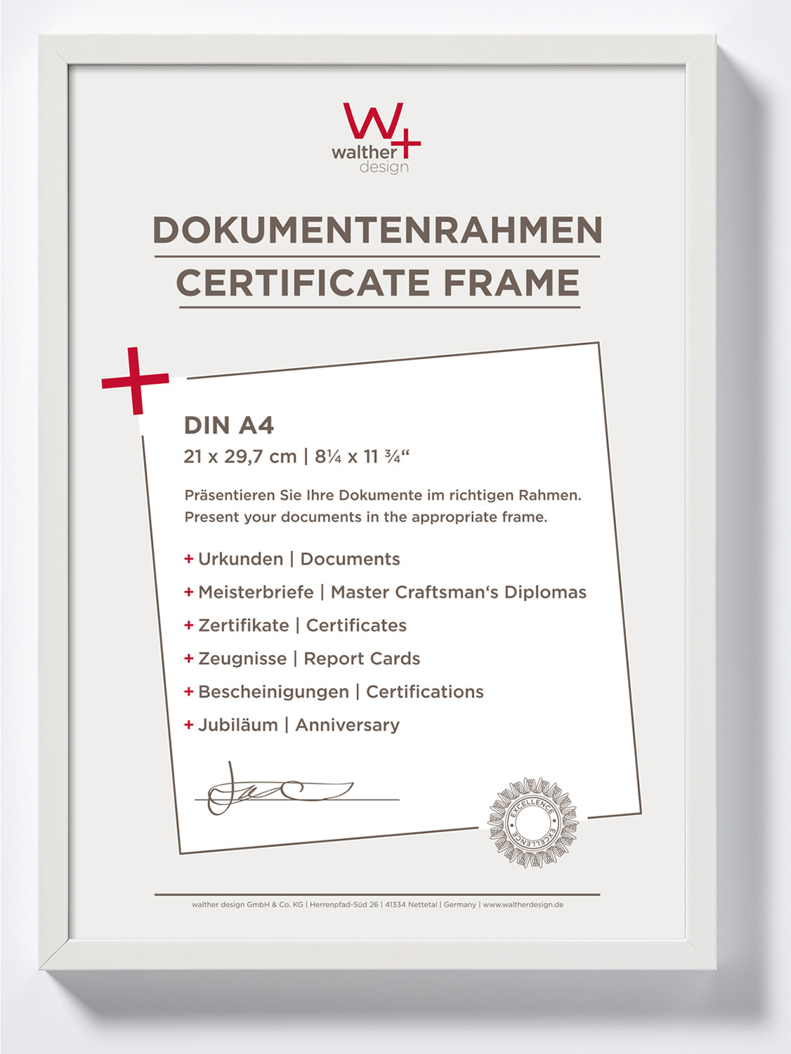 Alurahmen Chair - matt gebürstet für Urkunden